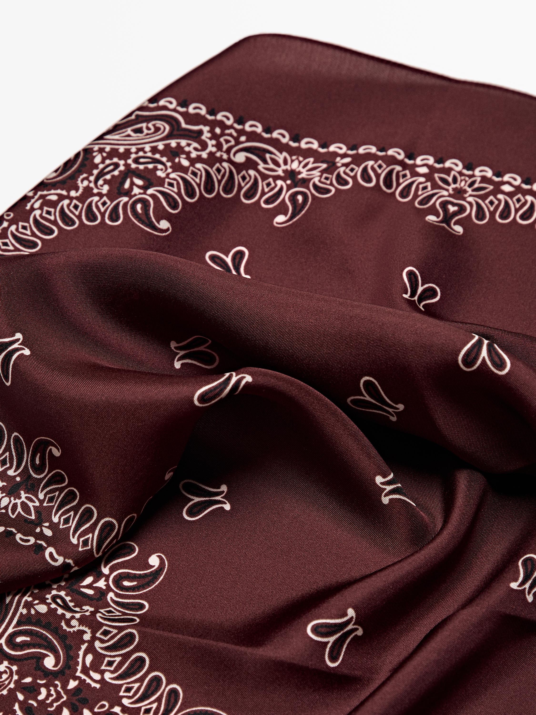 Paisley print 100% silk bandana