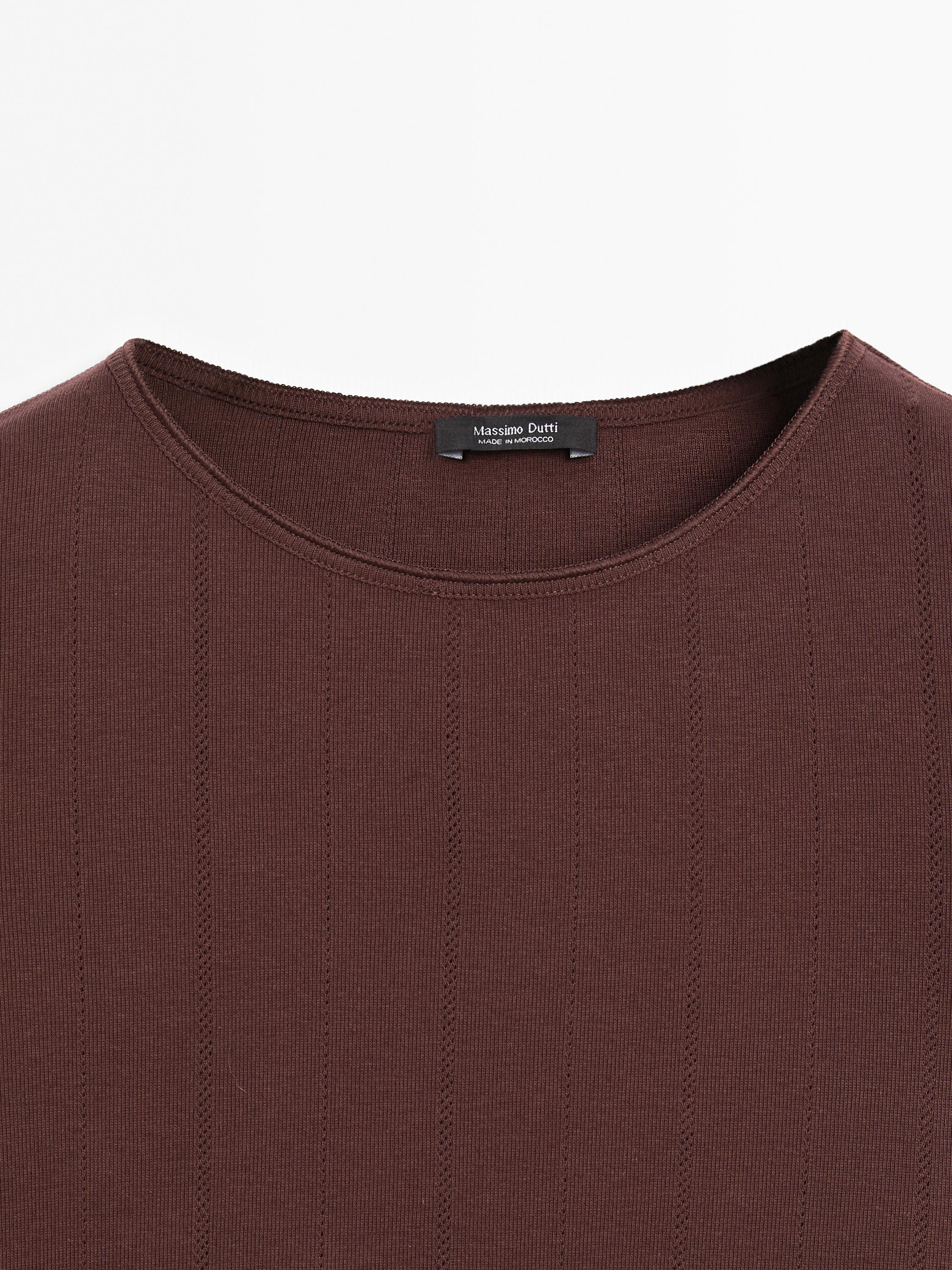 Camiseta pointelle rib ondulado algodón