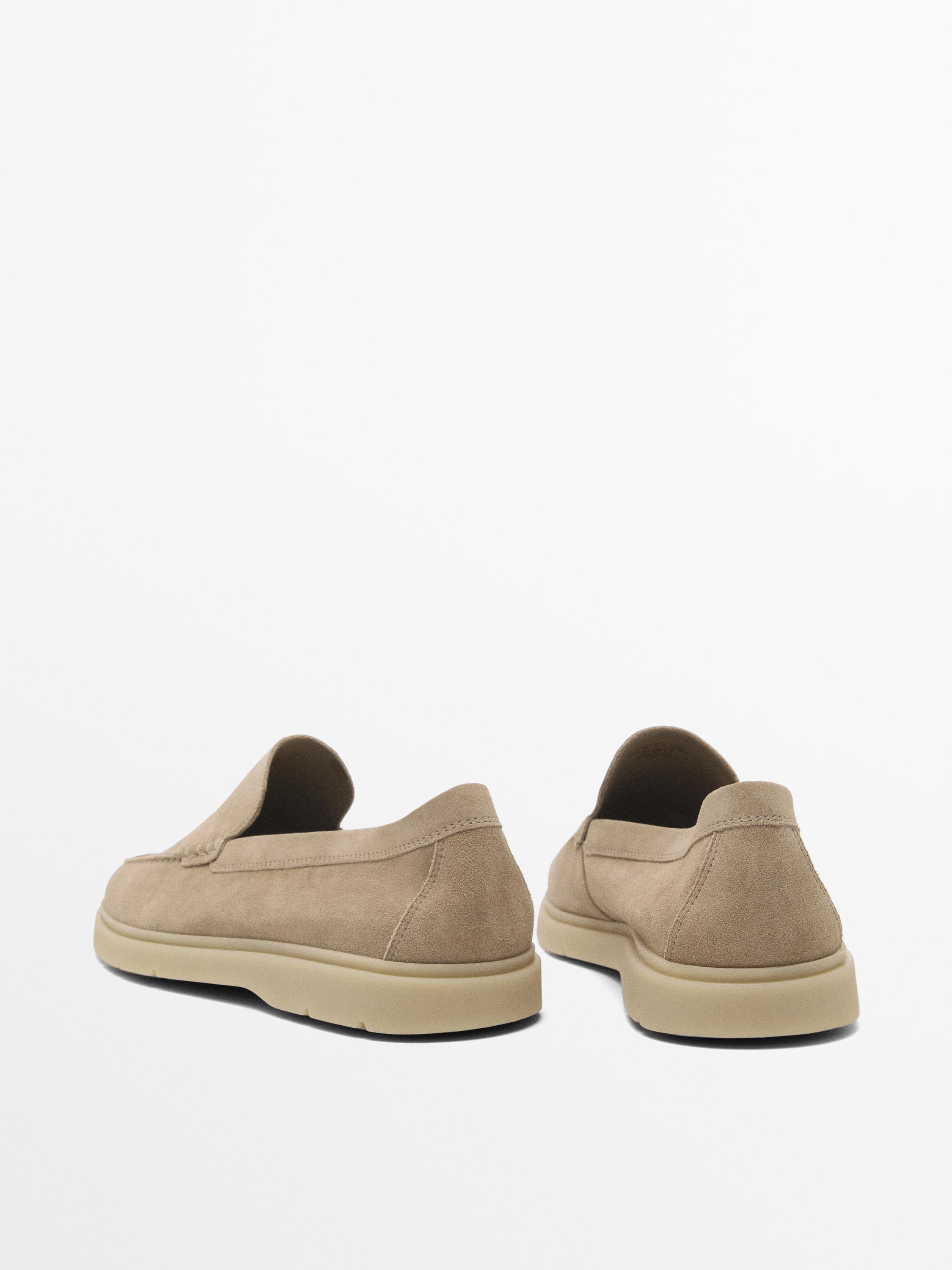 Split suede leather loafers