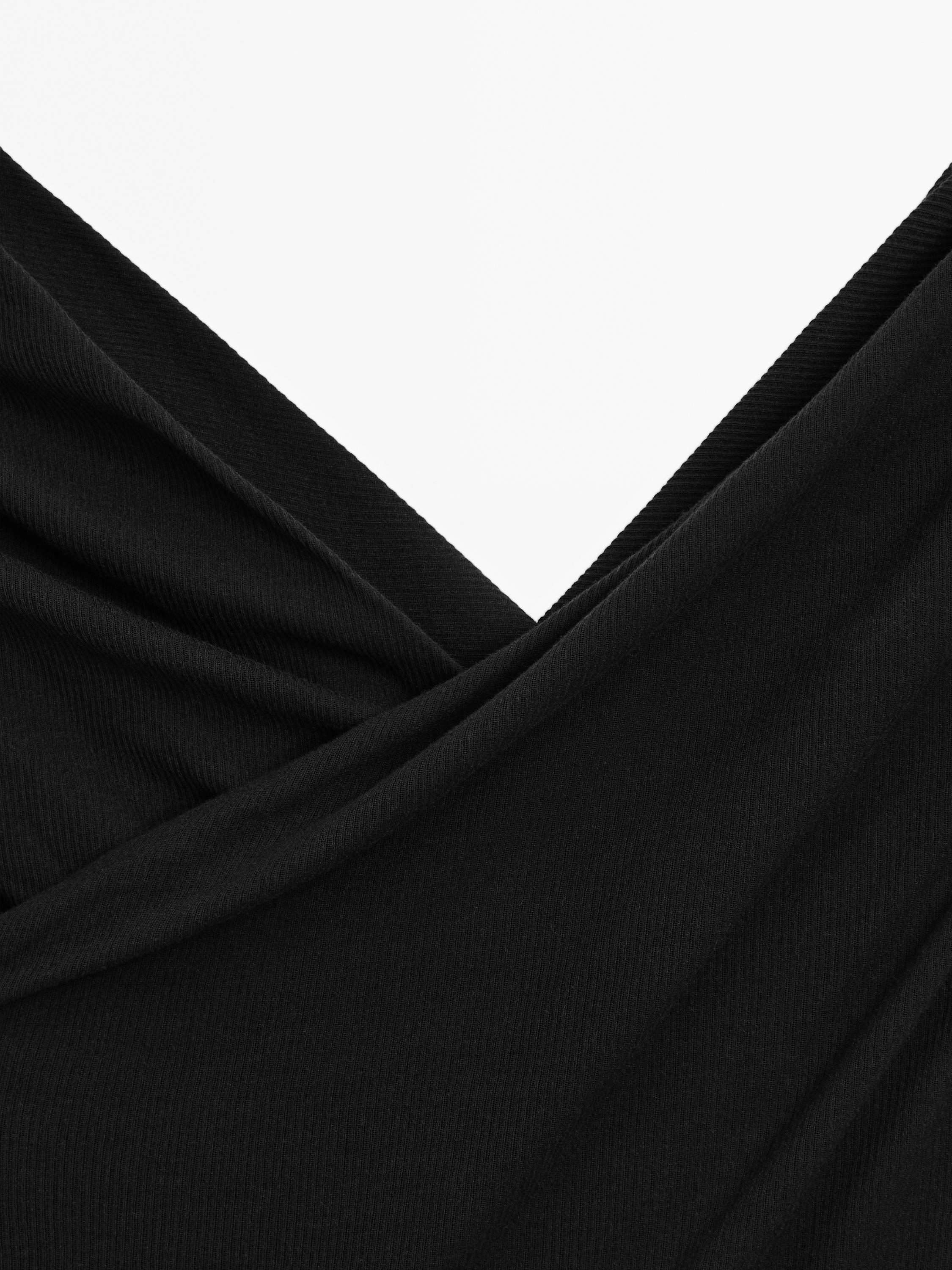100% cotton surplice boat neck top