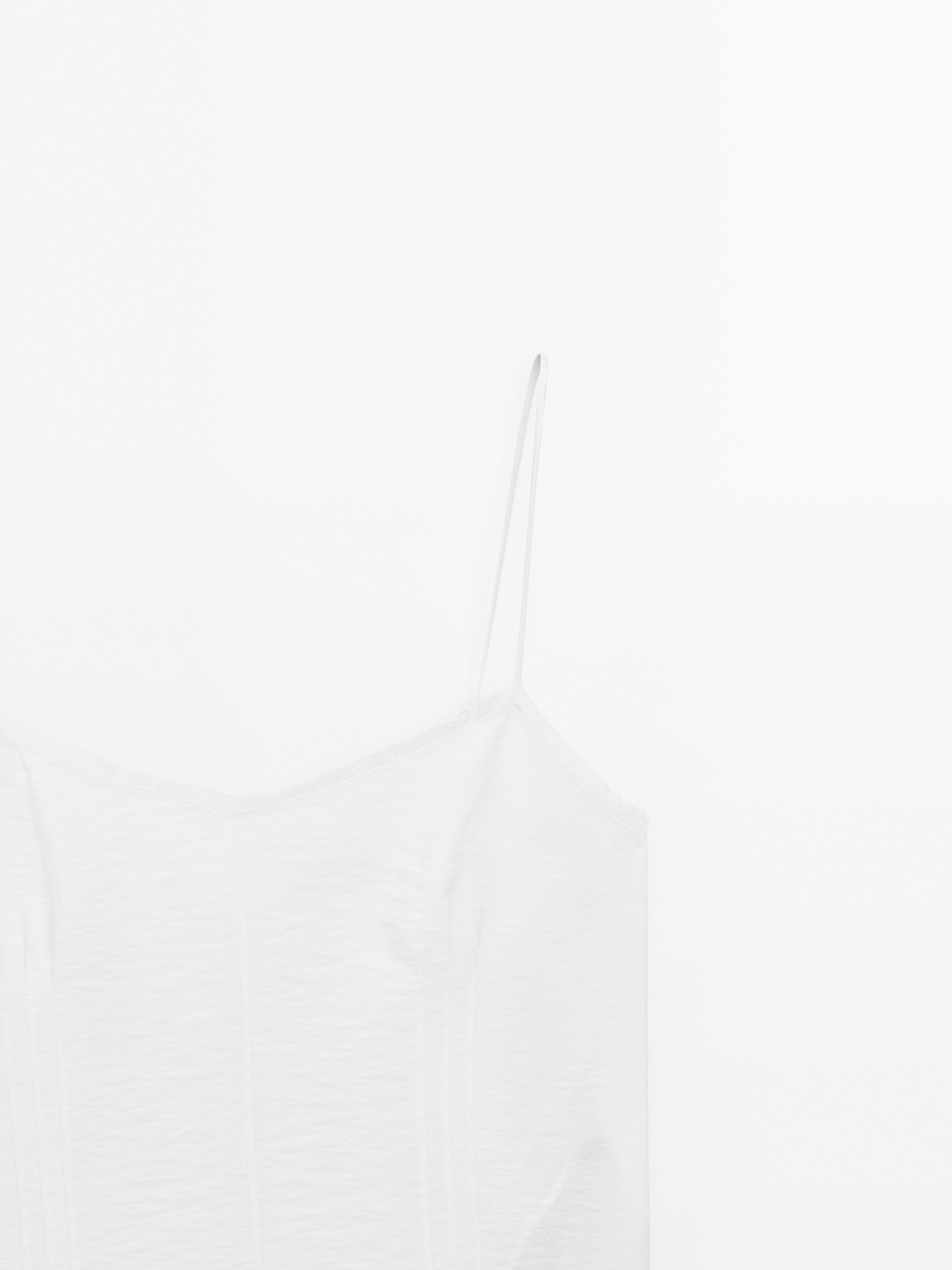 Lace trim top with button detail