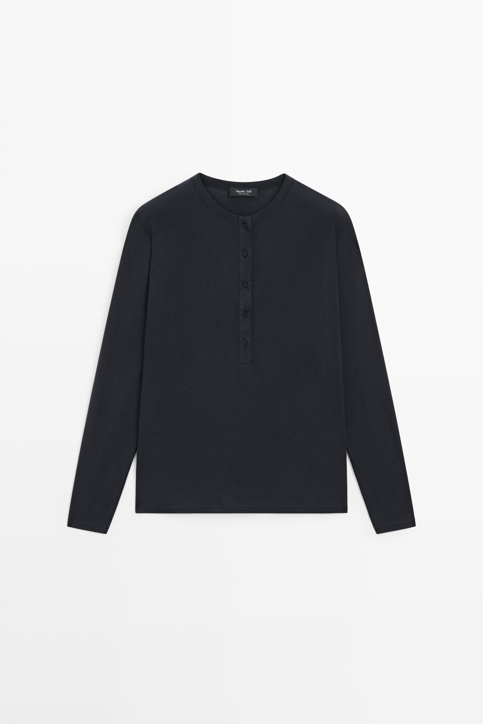 Long sleeve henley T-shirt