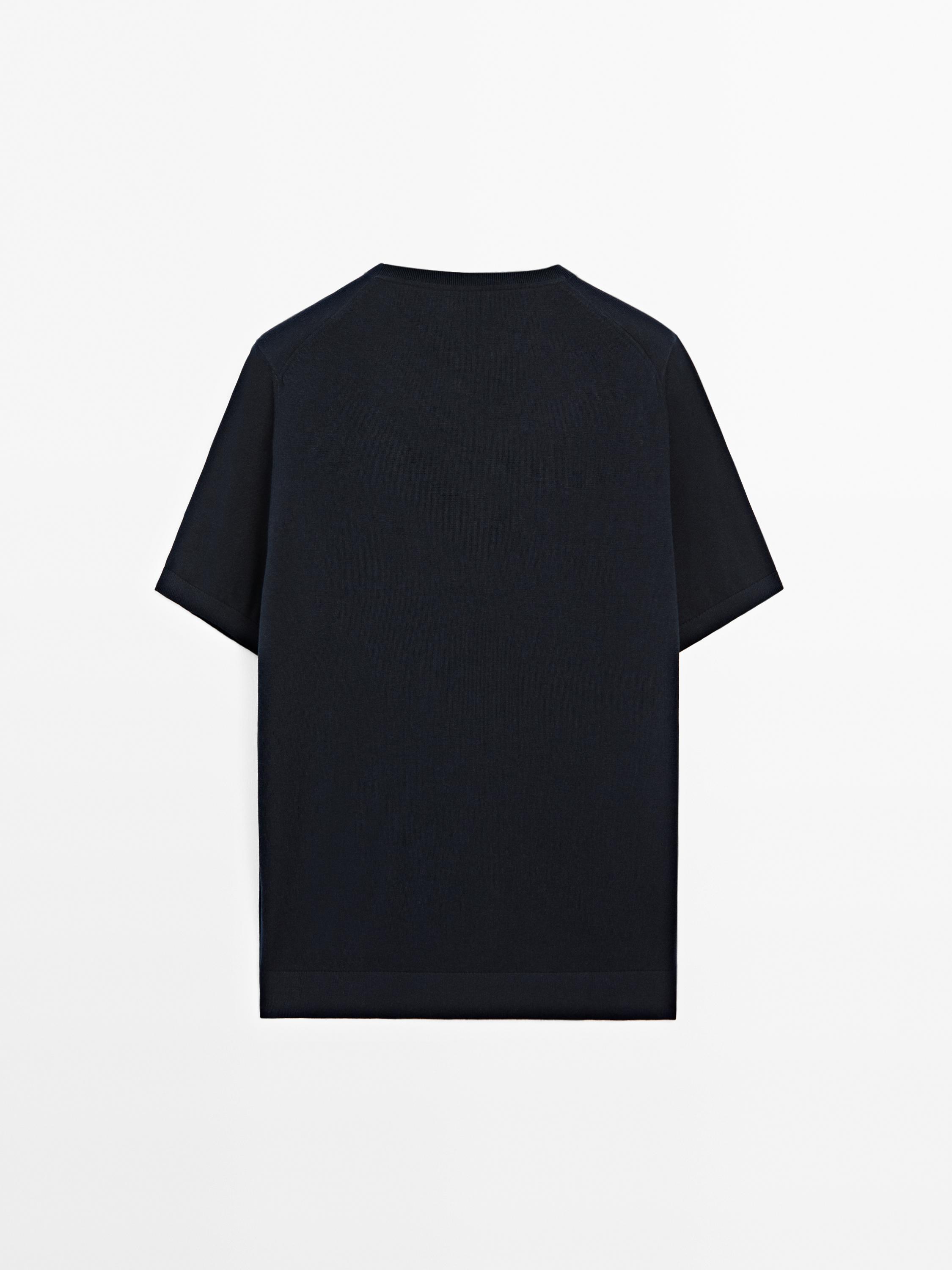 Crew neck cotton blend T-shirt