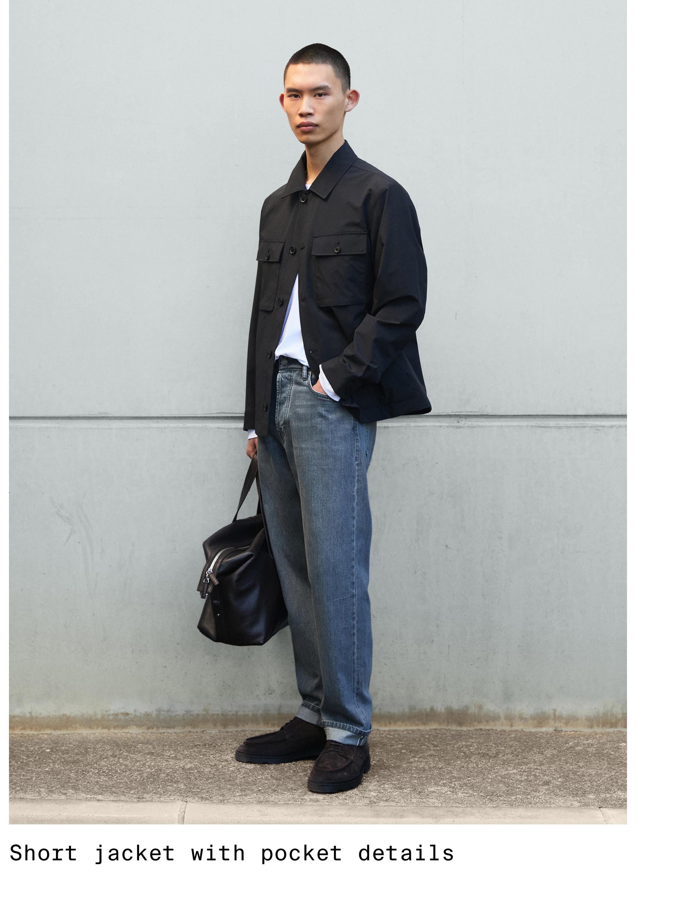 Short jacket with pocket details — NAVY BLUE