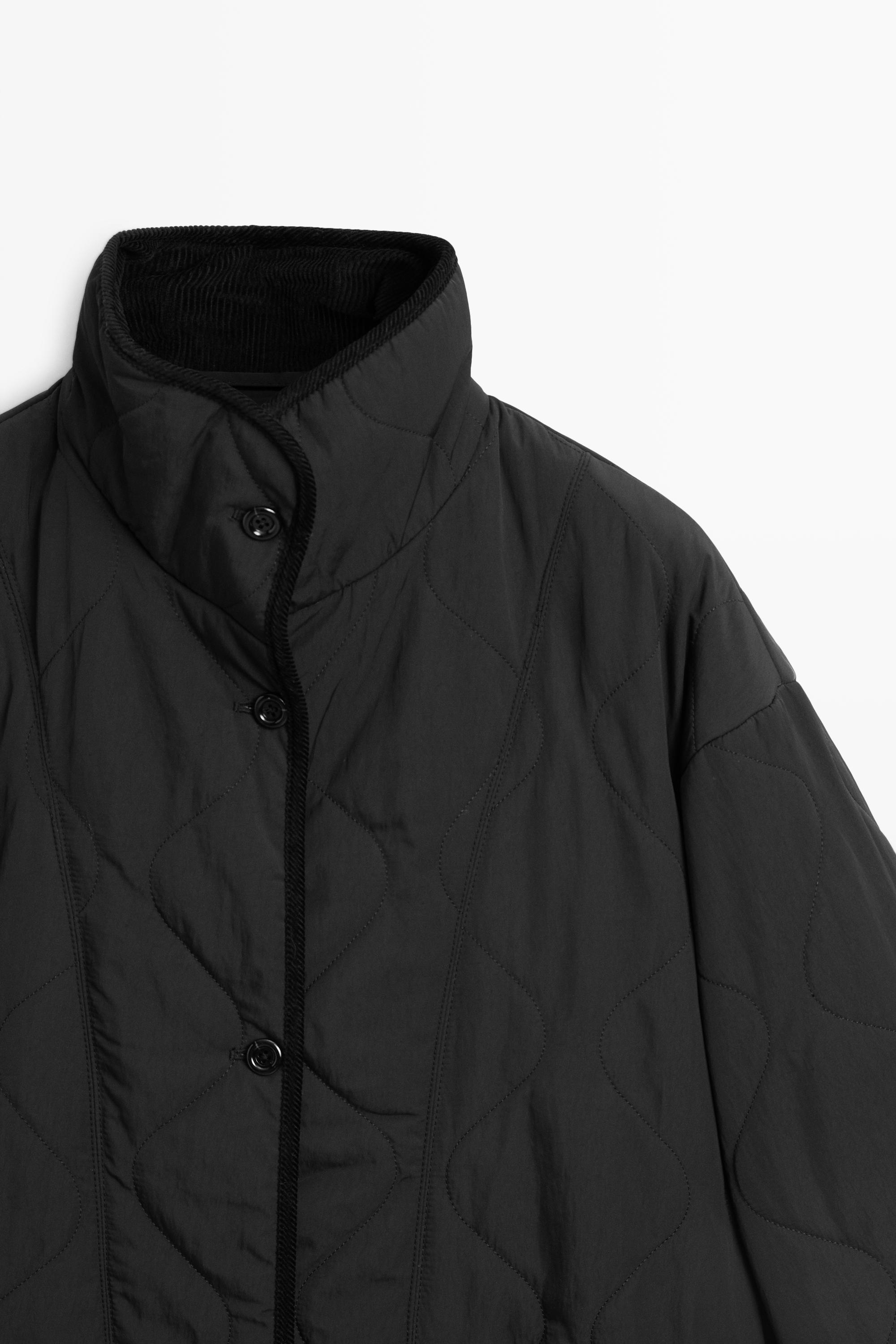Jacket with wavy stitching detail — BLACK