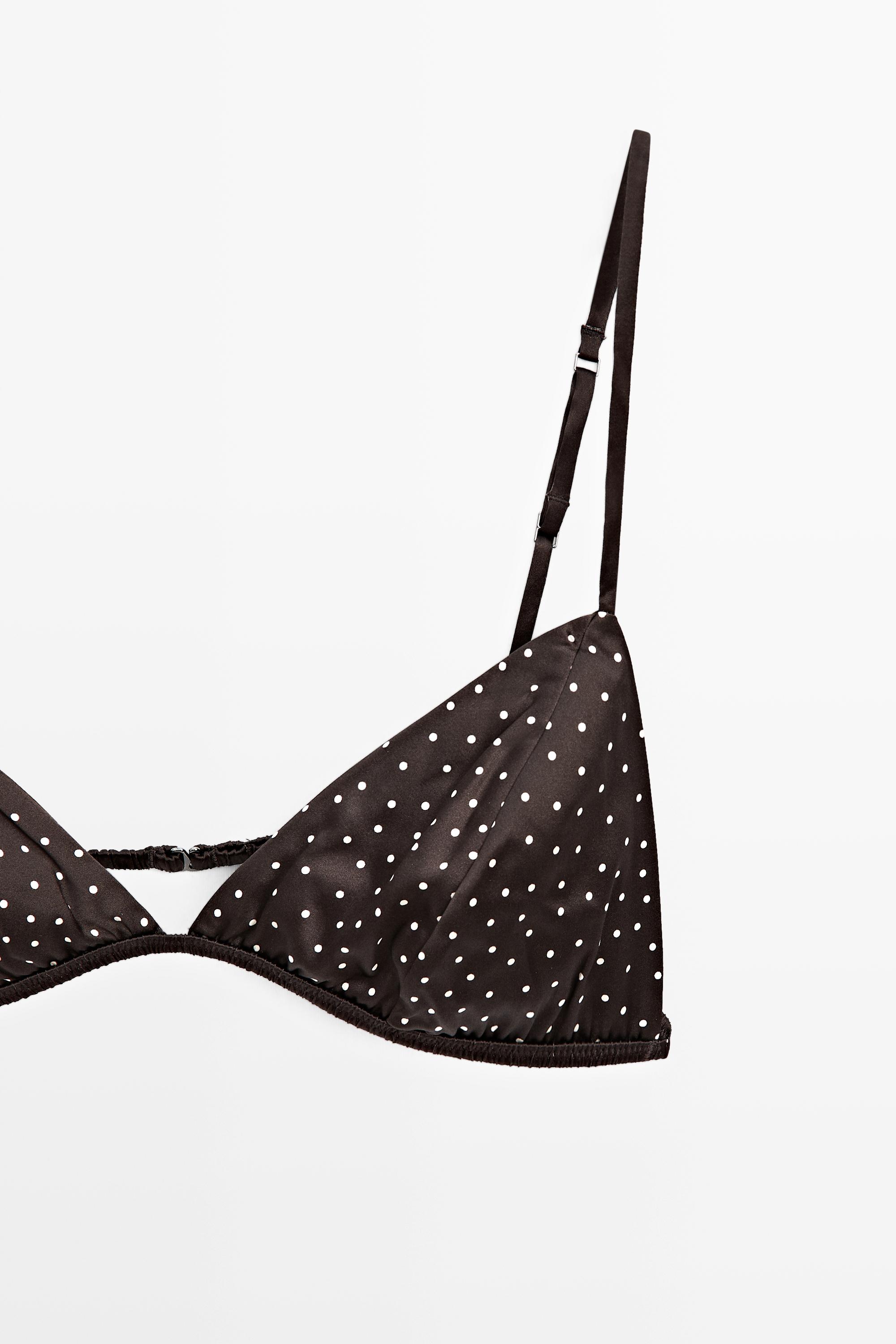 Polka dot bra — BROWN