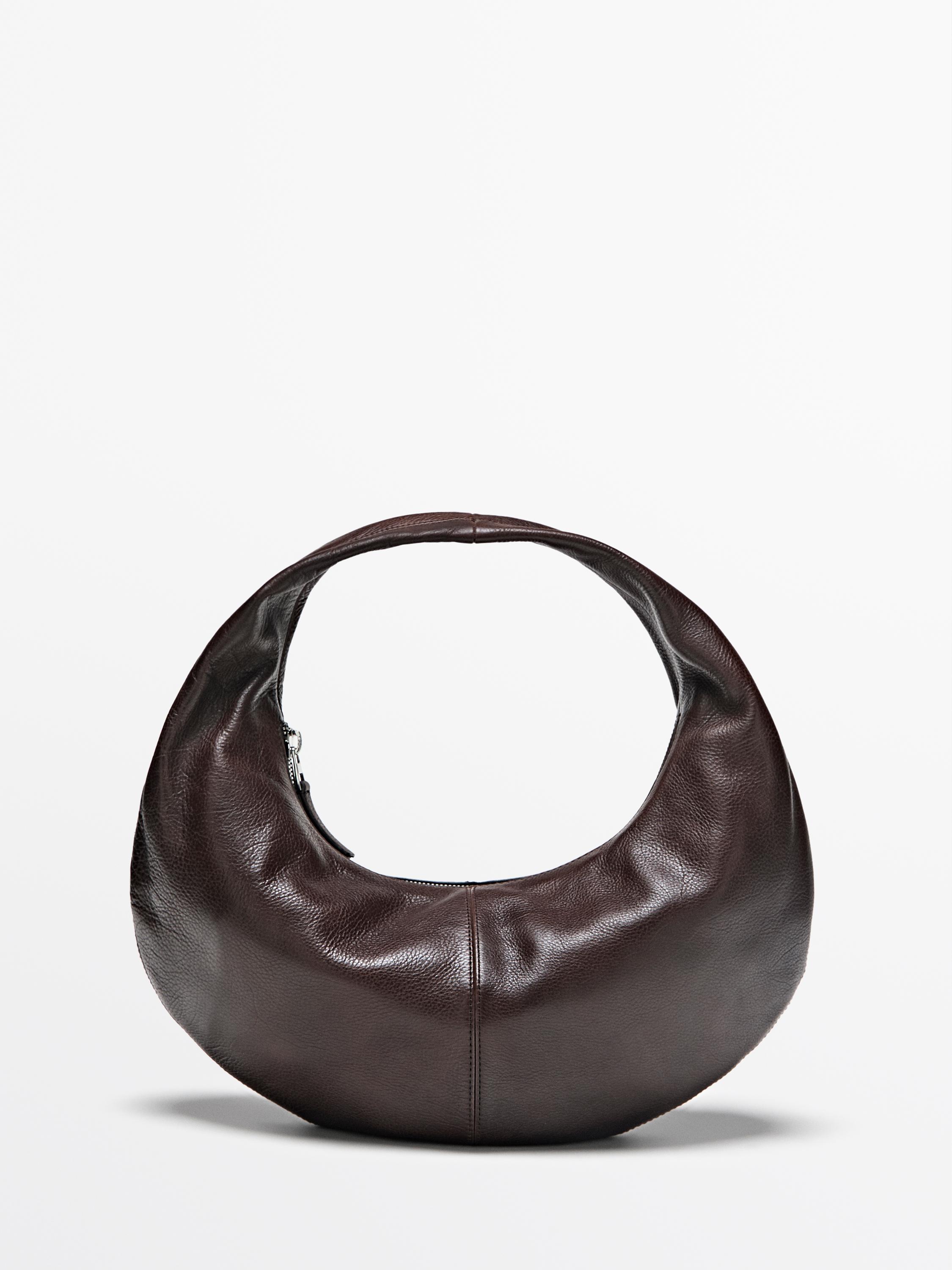 Medium nappa leather half-moon bag
