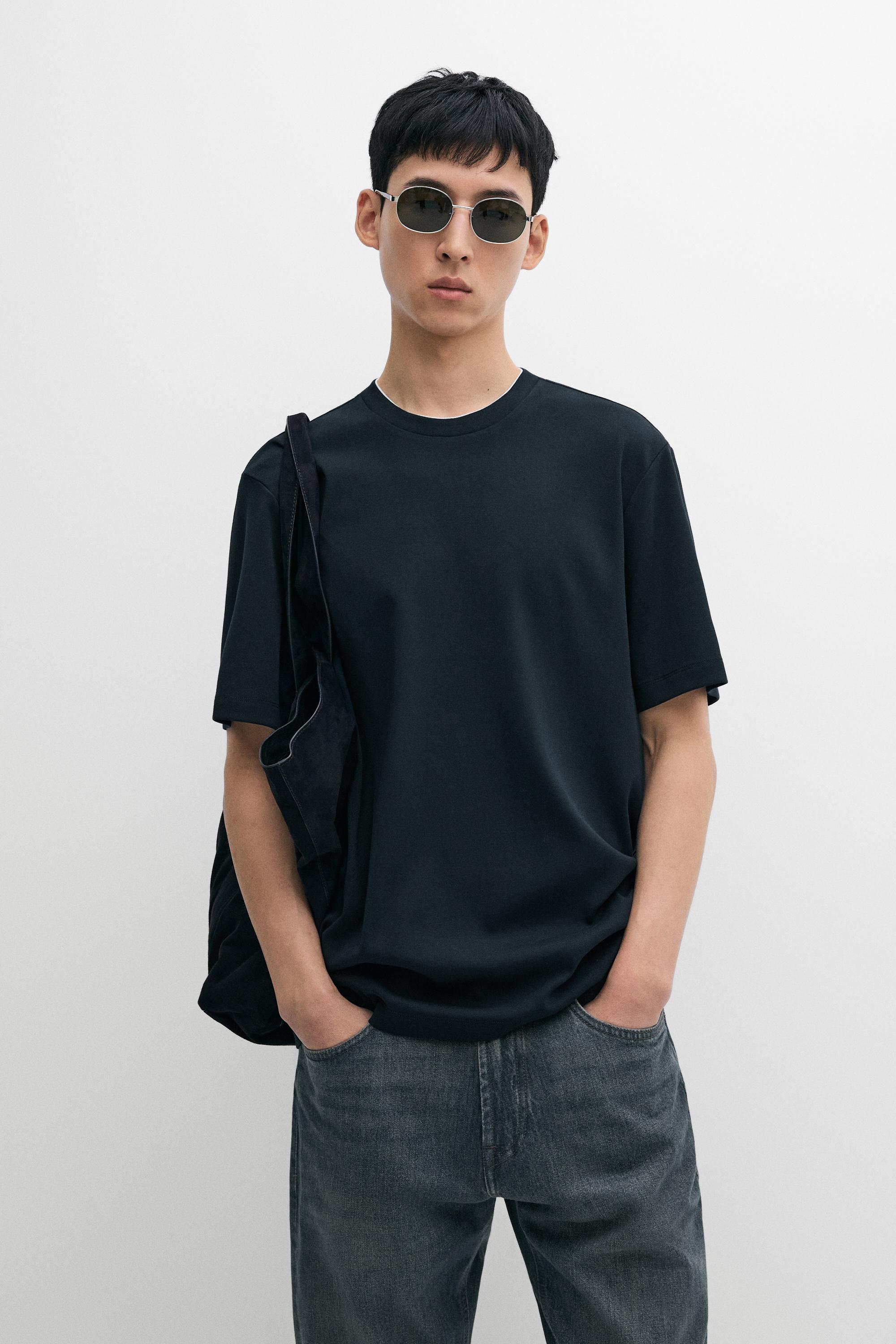 T-shirt con doppio collo 100% cotone