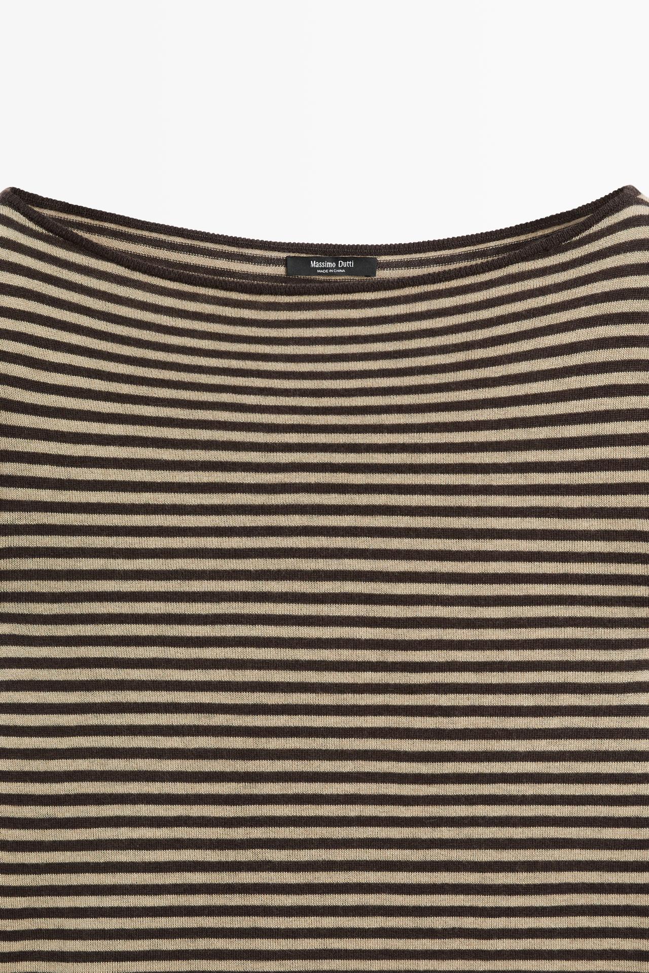 Striped wool-blend knit sweater — Washed
