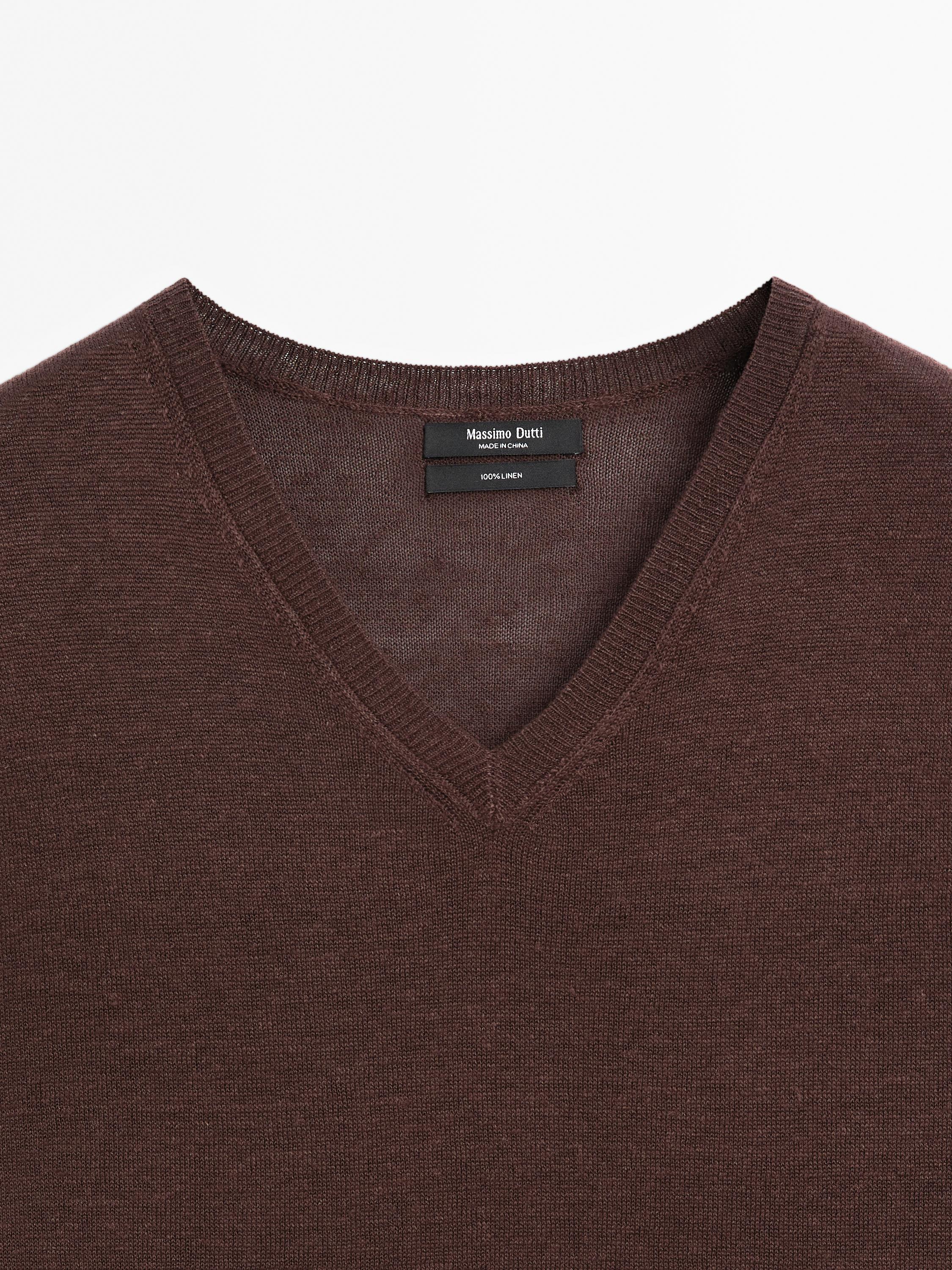 100% linen melange knit vest