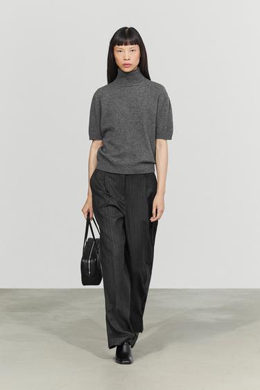 Darted pinstripe suit pants — CAREY 1