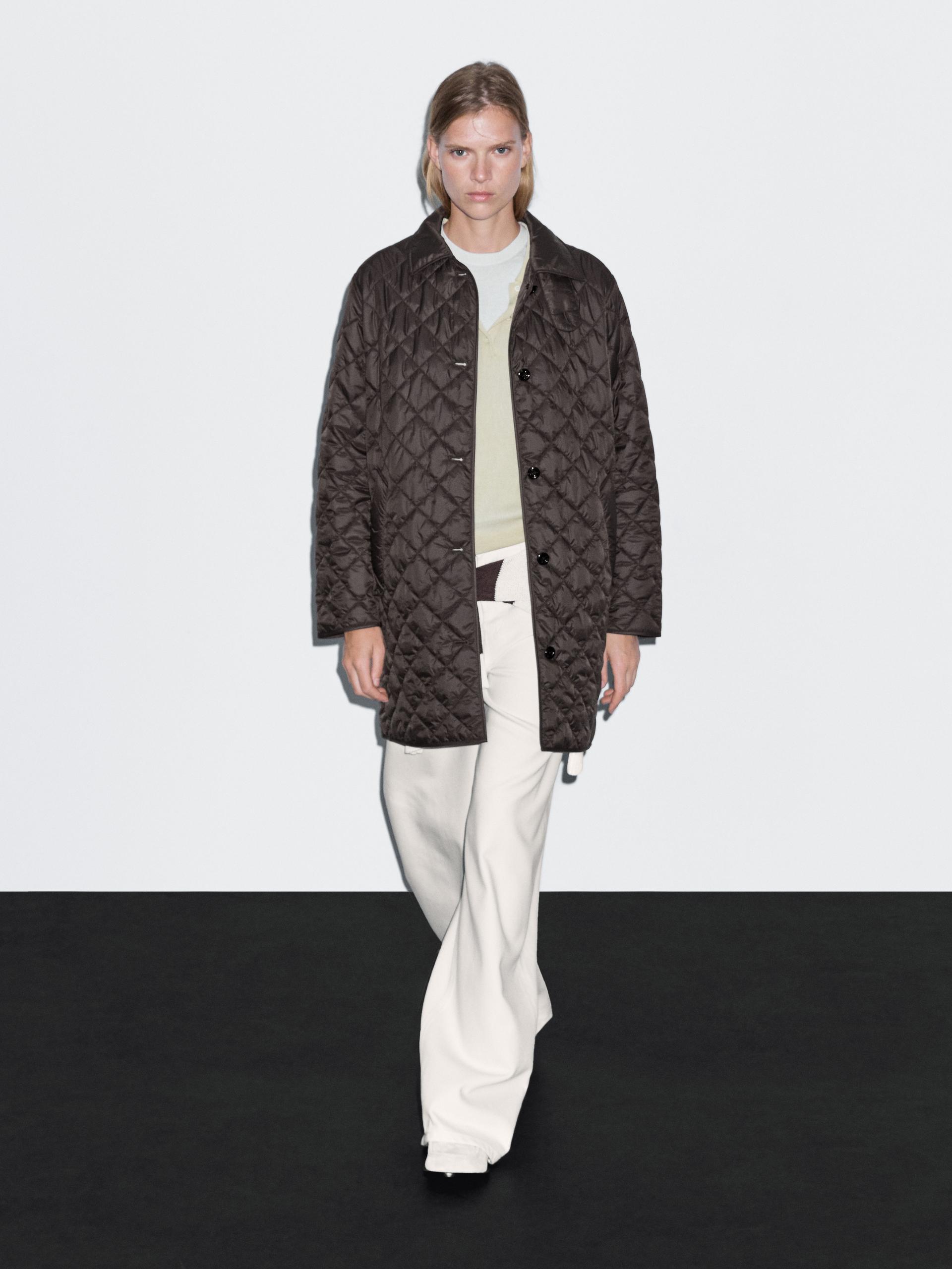 Manteau Long Léger - Marron - L - Massimo Dutti - Femme