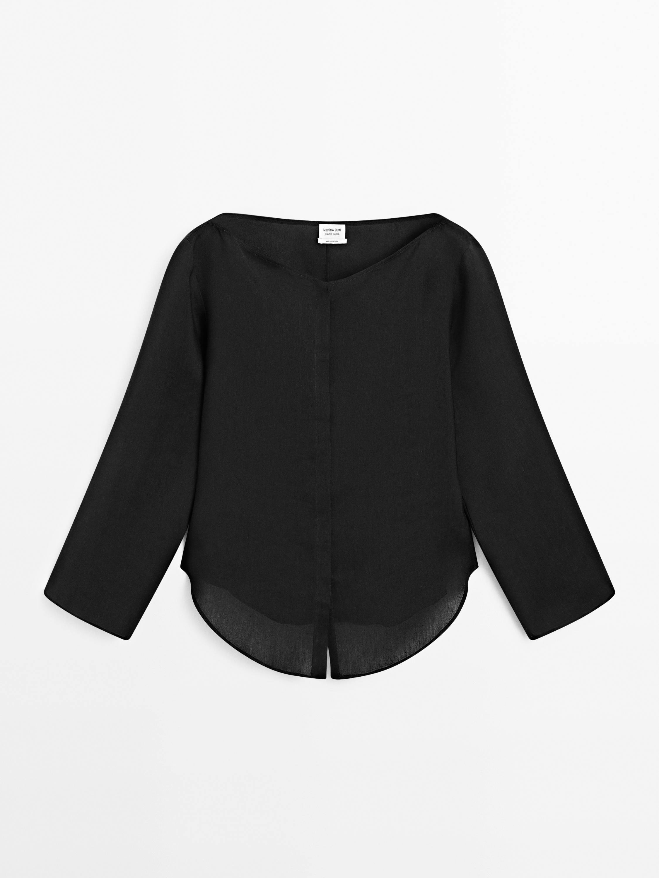 Linen blend boat neck shirt - Limited Edition