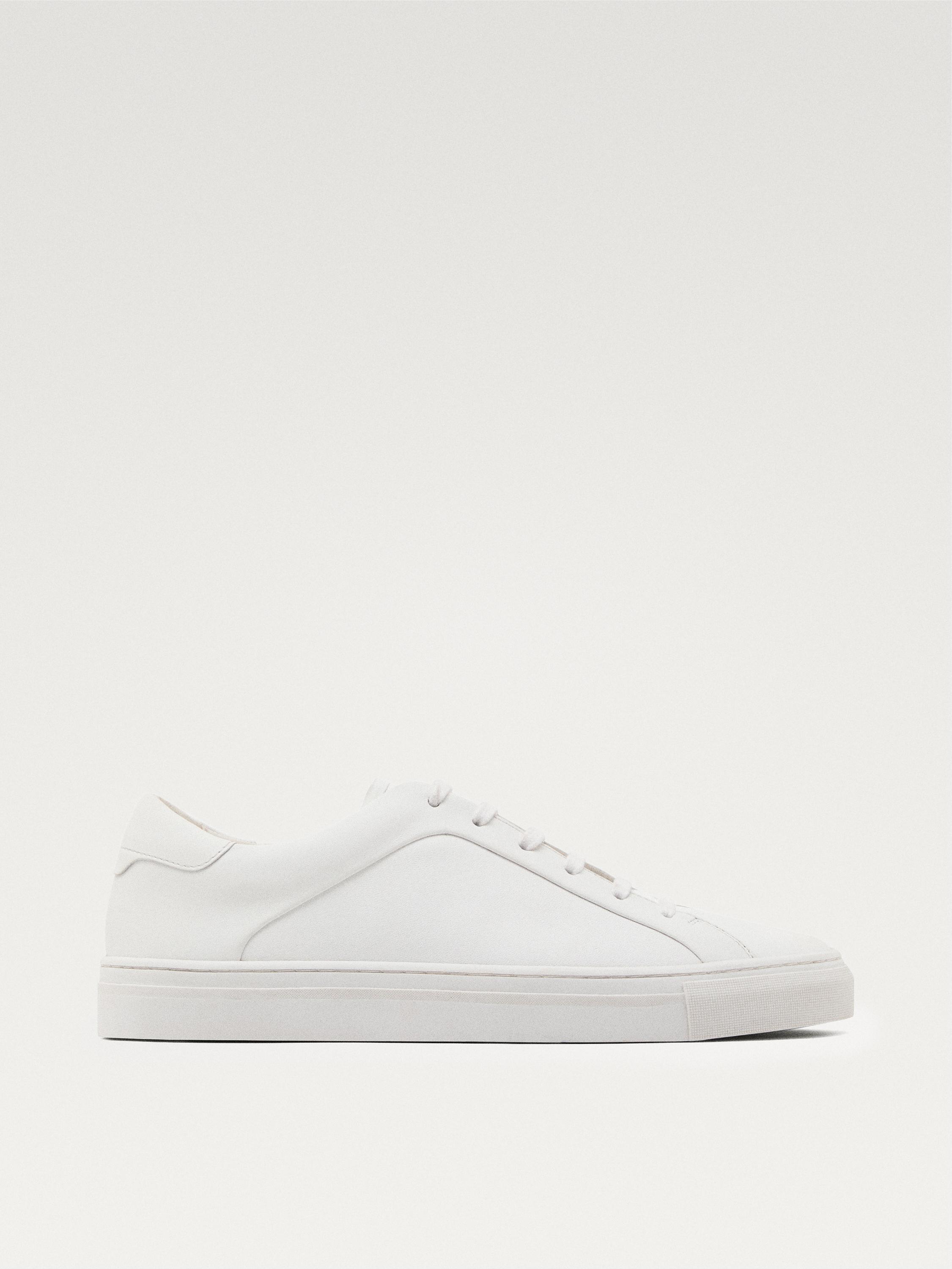 Split suede trainers — WHITE