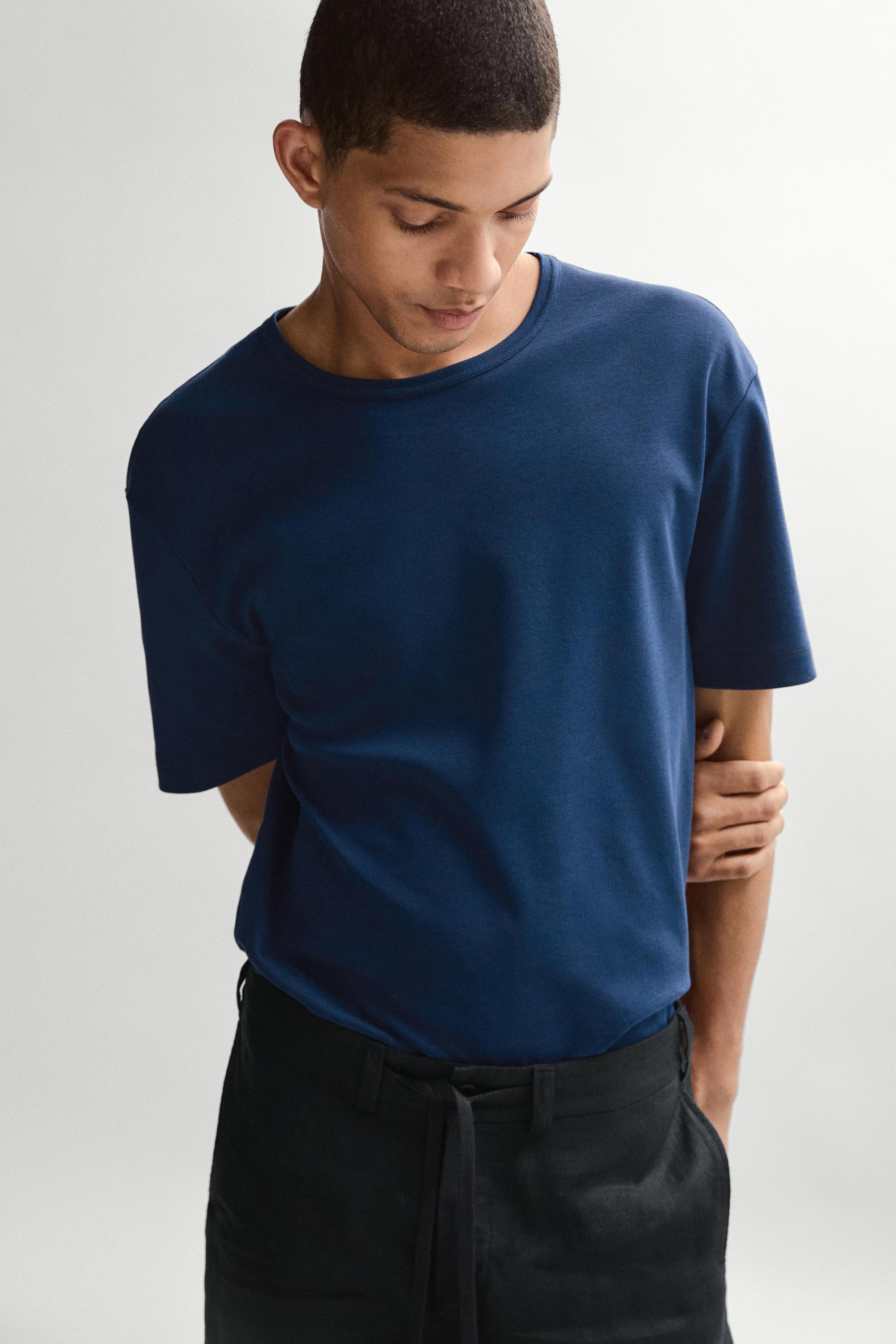 100% Cotton Short-Sleeve T-Shirt — FADED PETROL BLUE