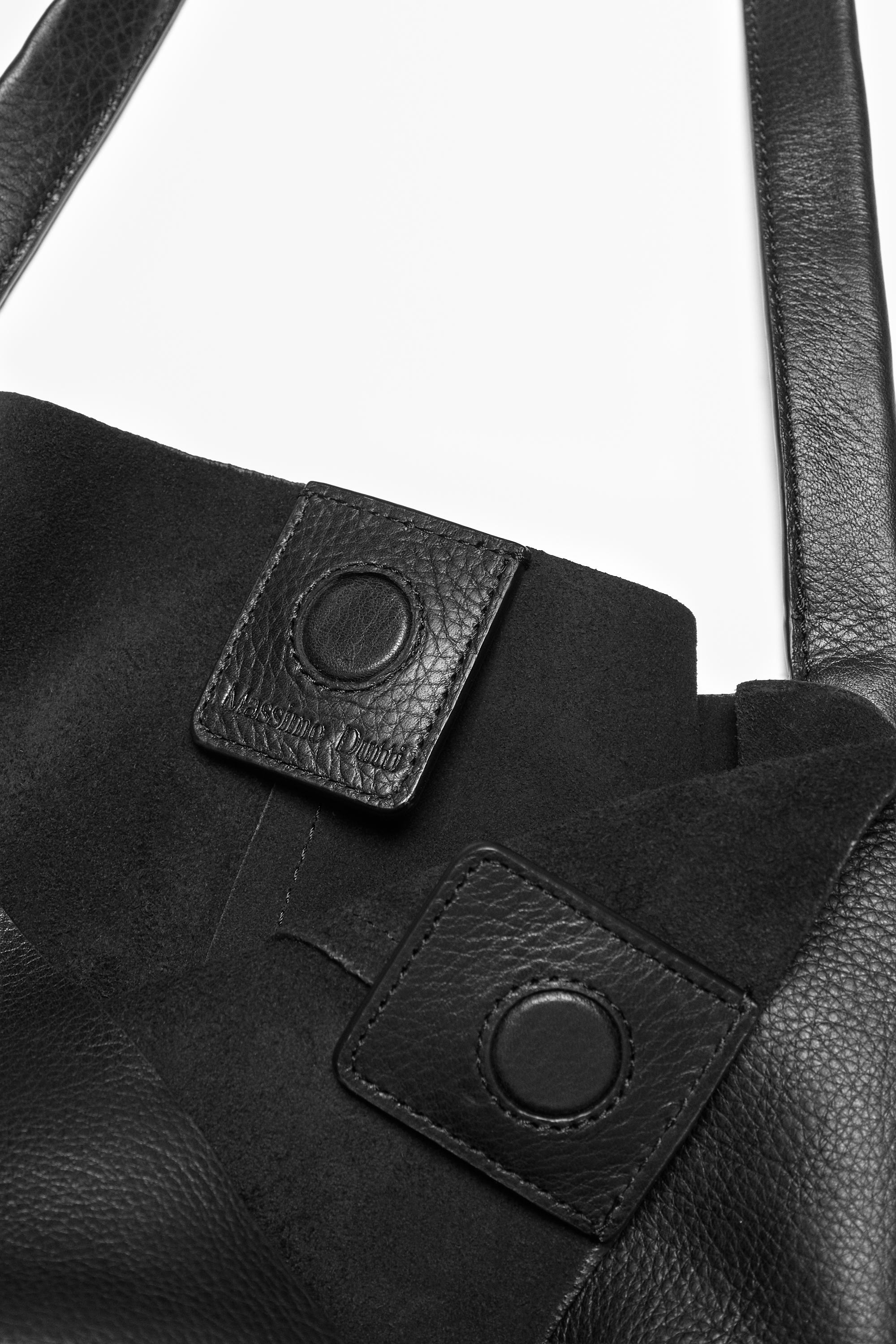 Nappa leather tote bag — BLACK