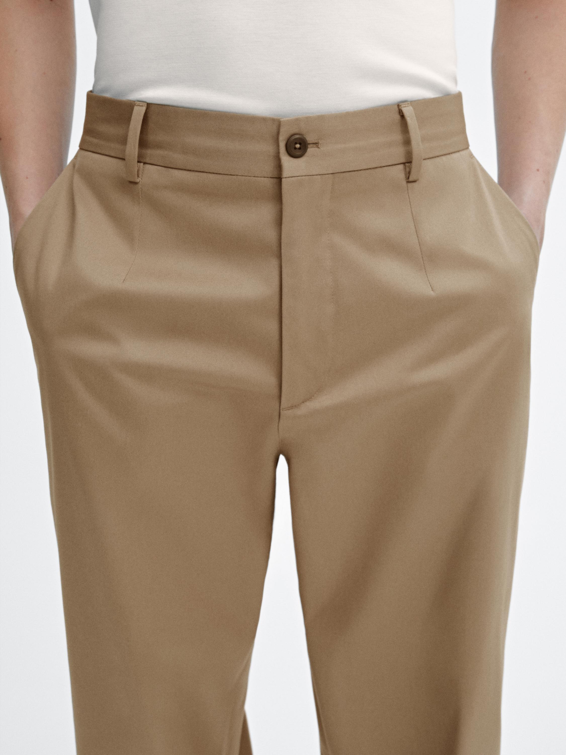 Pantalon relaxed fit en serge 100 % coton
