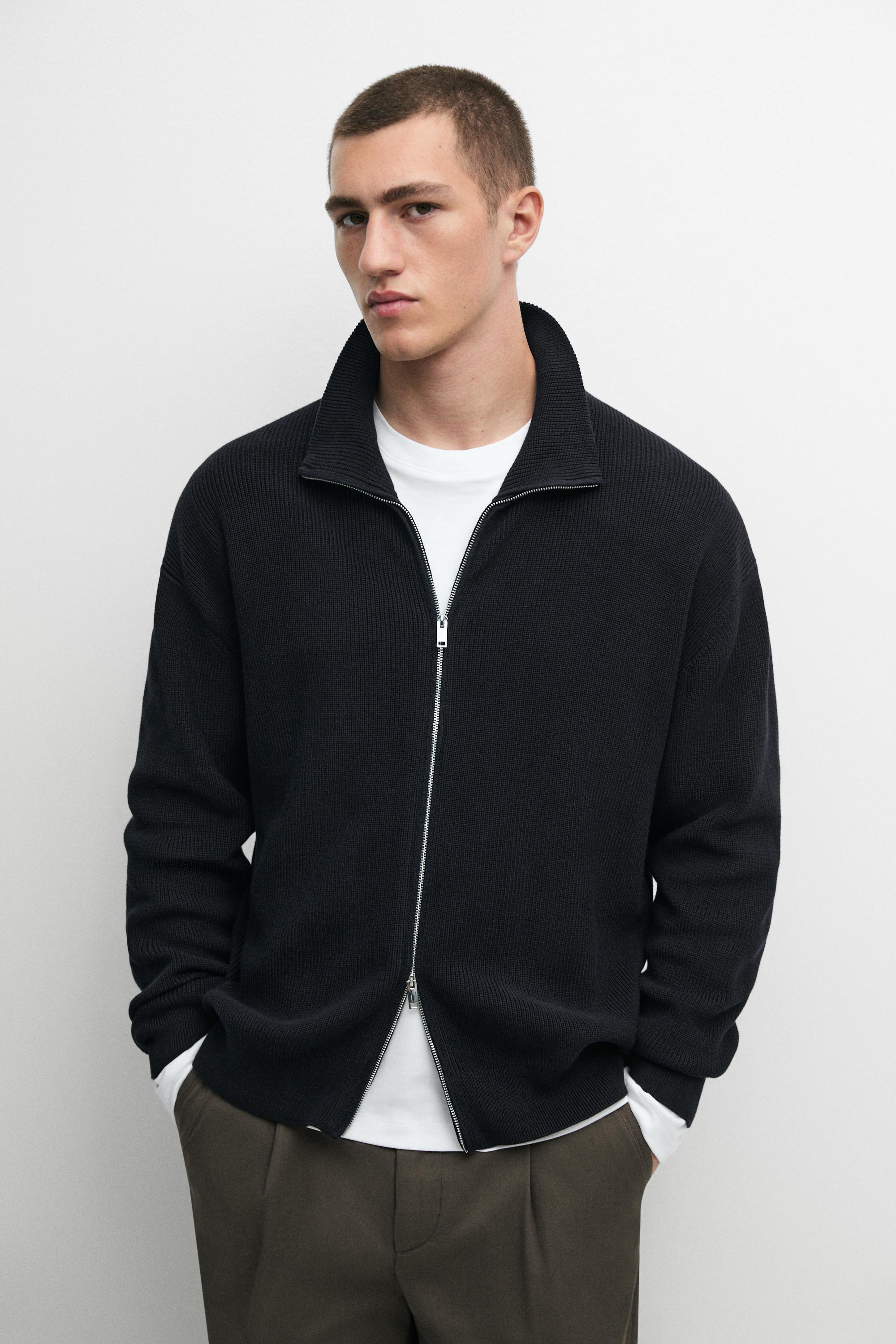 100% cotton ribbed knit cardigan