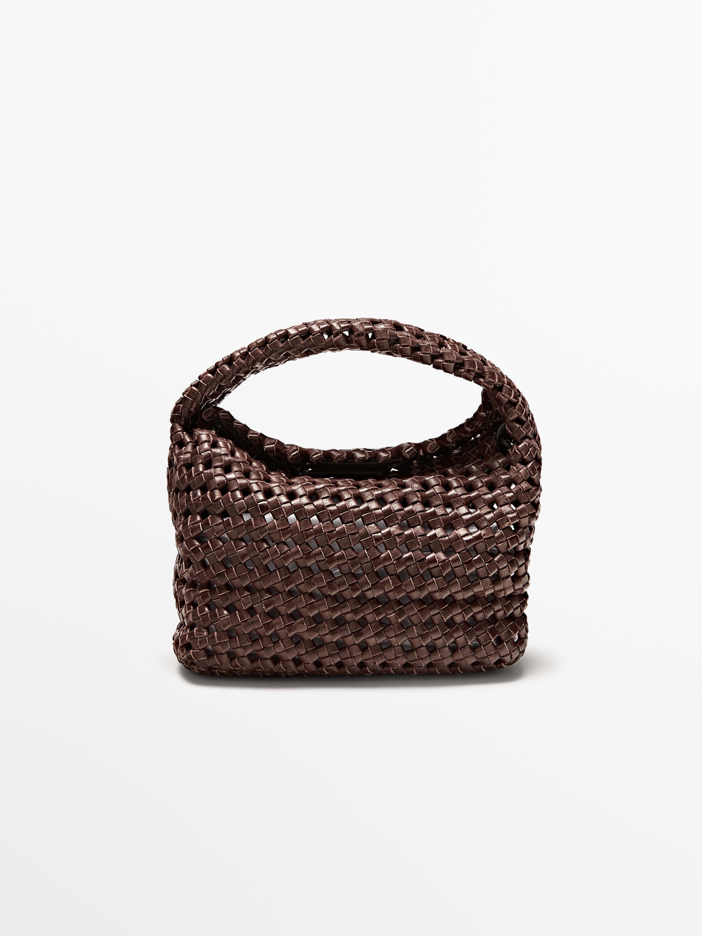 Мінісумка зі шкіри з плетінням