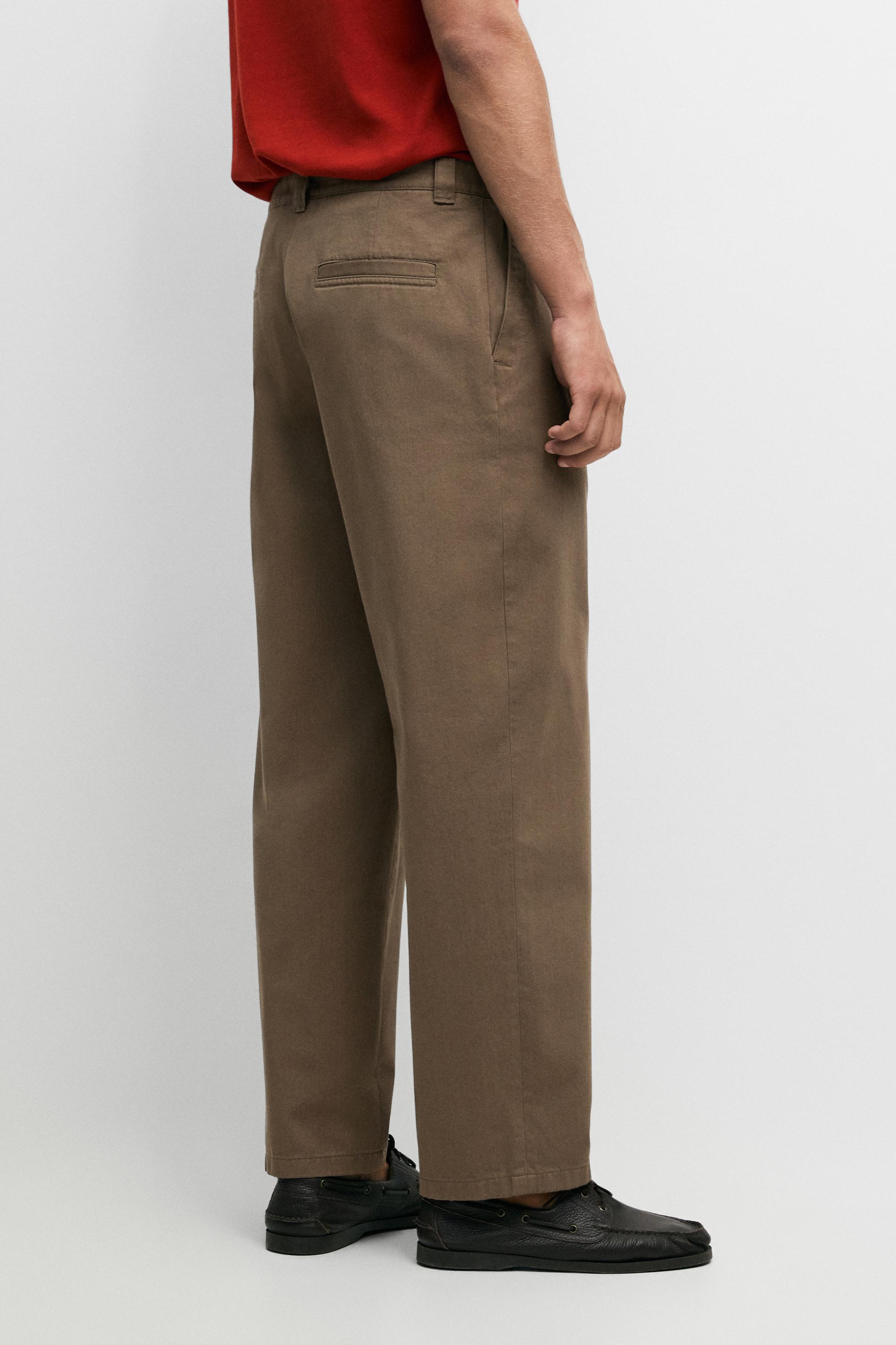 Relaxed fit cotton trousers — MINK