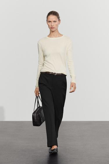 Straight-leg stretch pants — BLACK 1