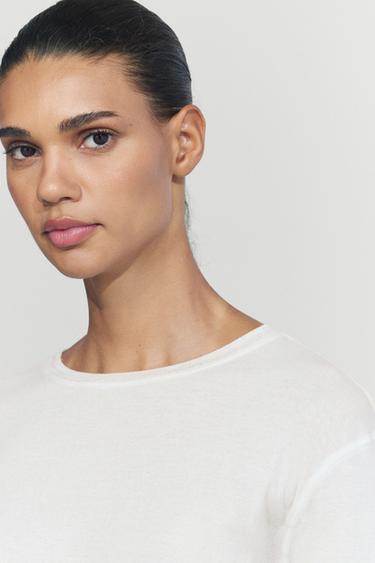 Long sleeve T-shirt with cuff detail — Off white 5