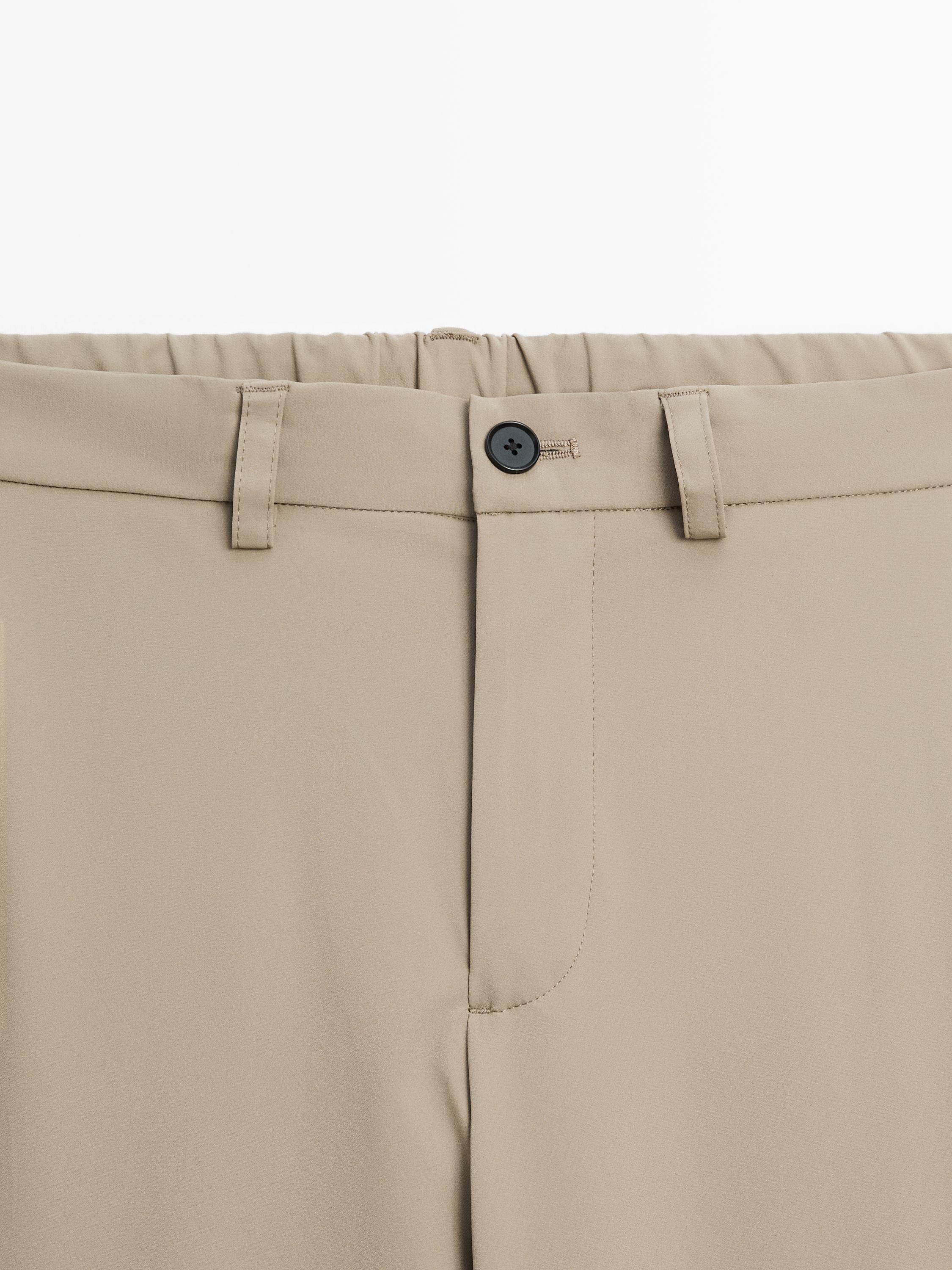 Regular-fit technical trousers — MOLE BROWN