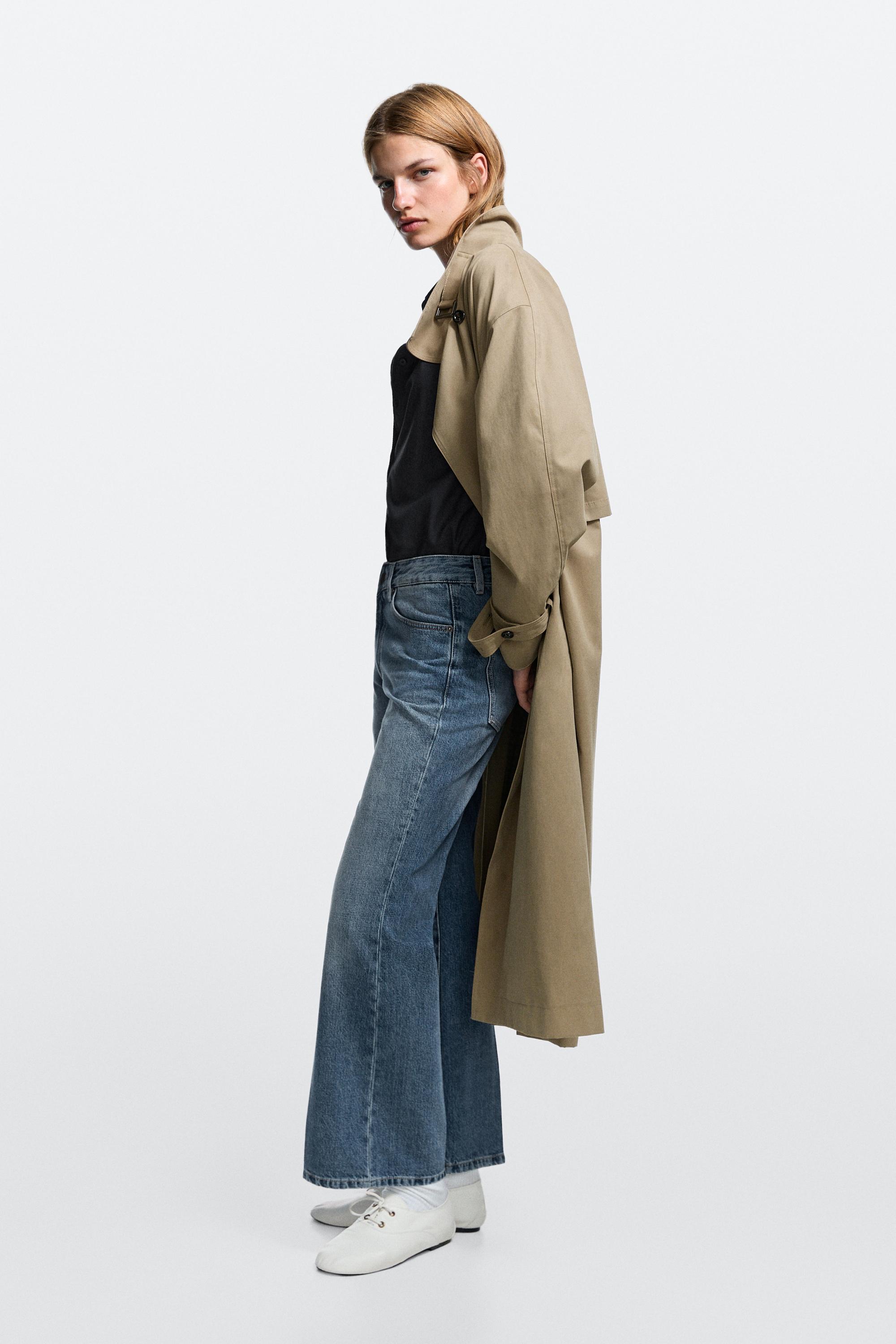 Mid-waist cropped flare fit jeans — MEDIUM BLUE