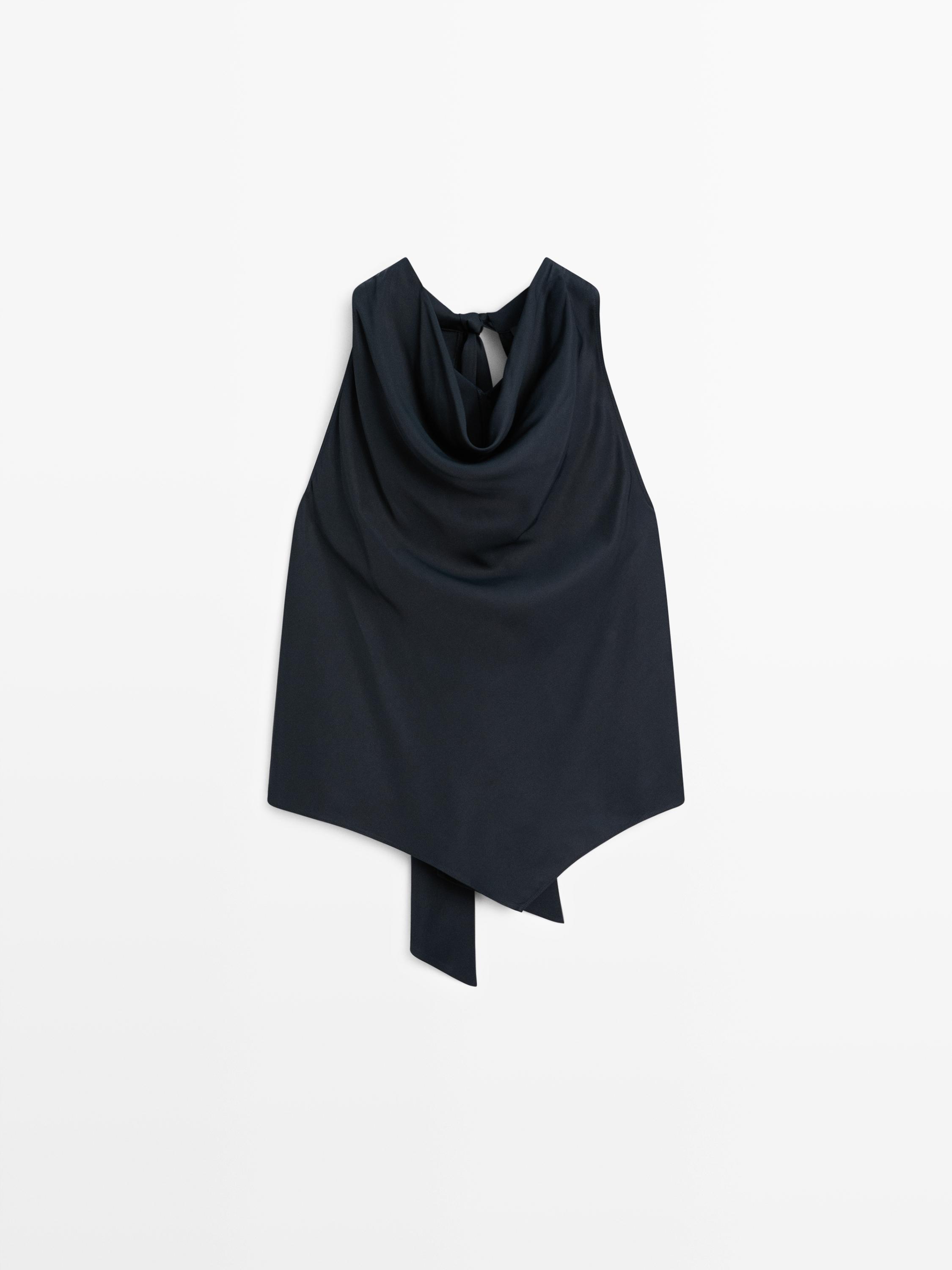 توب بياقة وشاح إطلالة كاملة