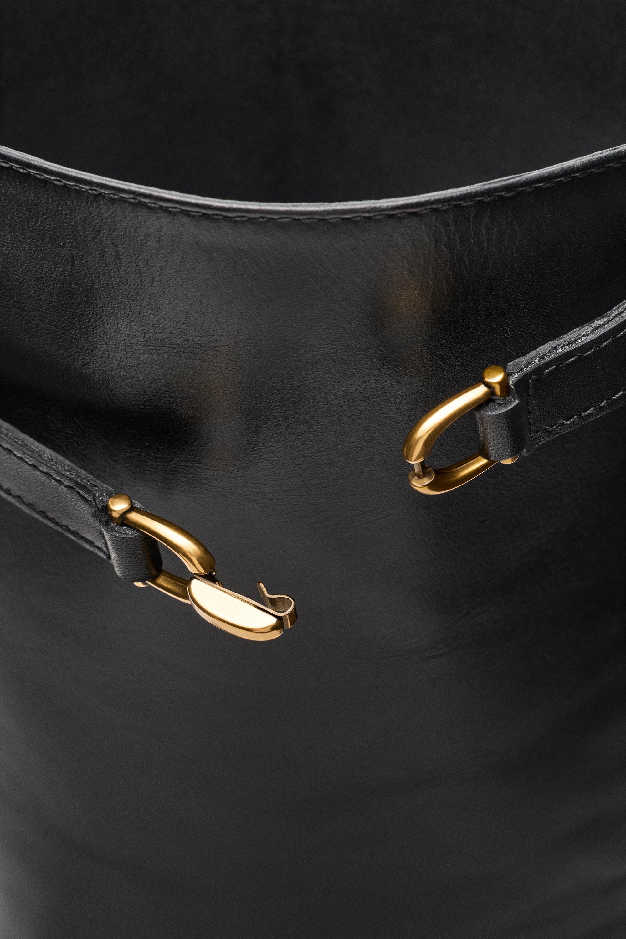 Leather riding boots — BLACK