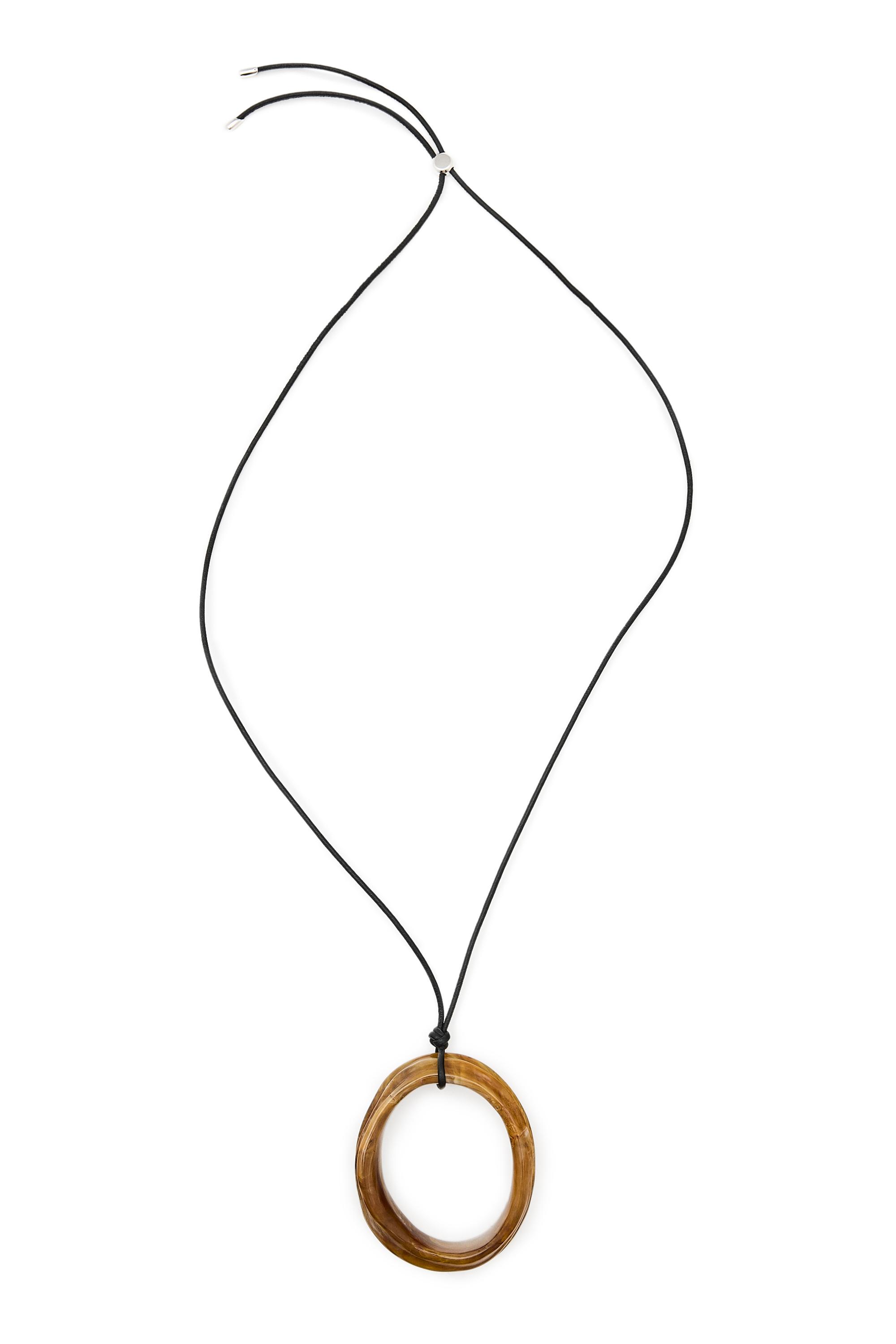 Marbled hoop necklace — Caramel