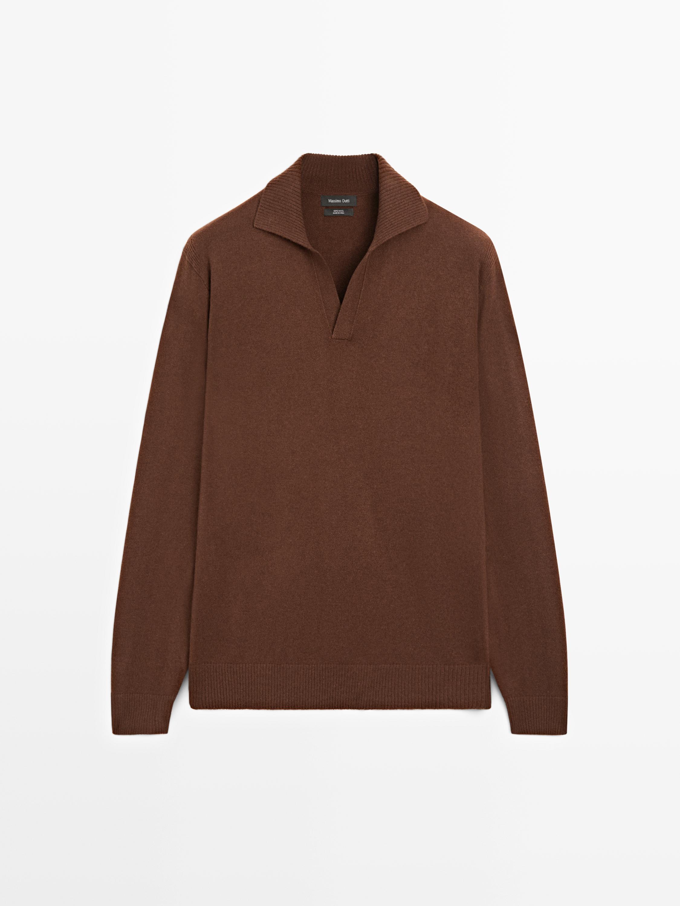 Jersey polo punto cuello pico lana