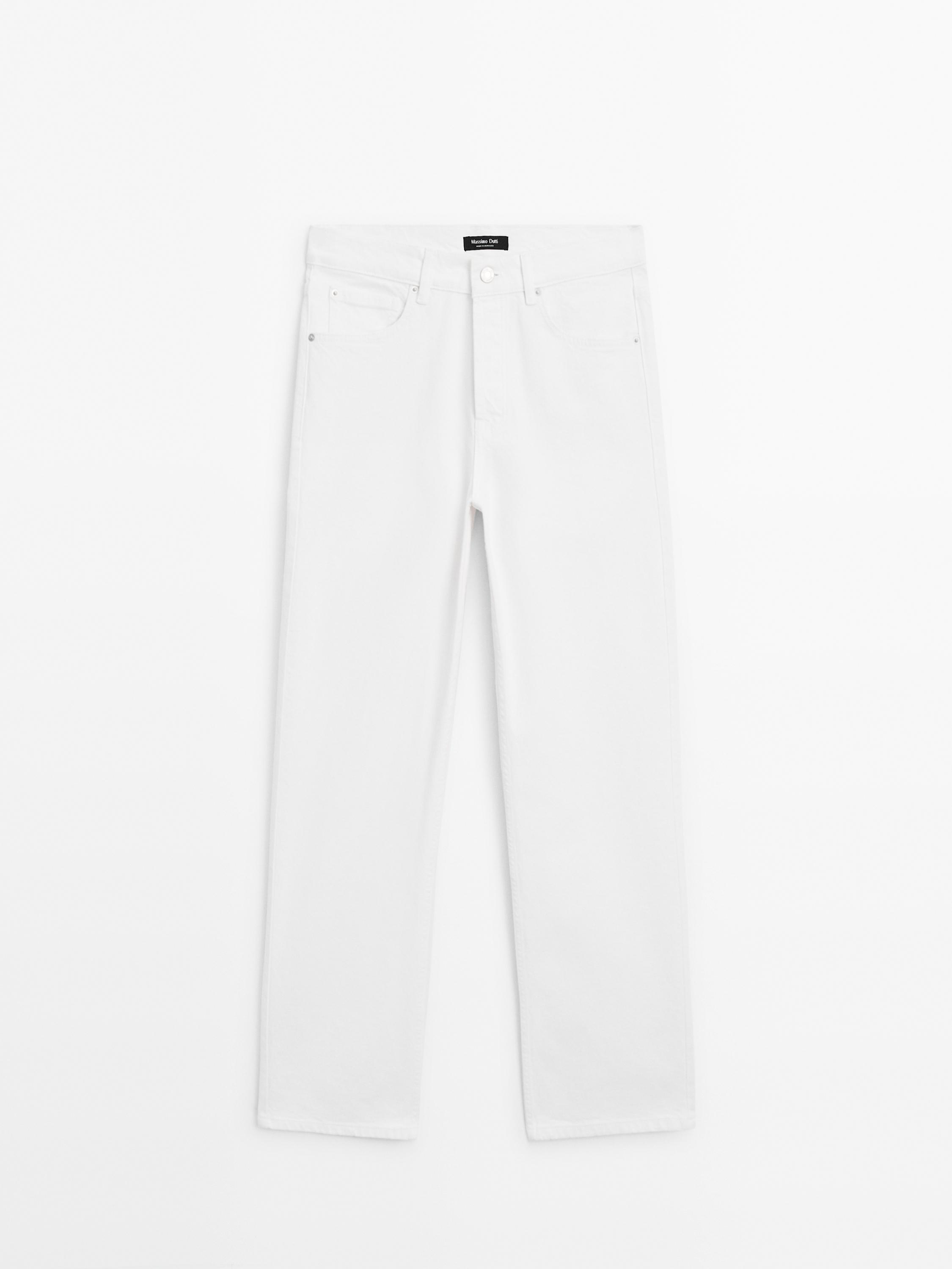 Straight-Fit-Jeans mit halbhohem Bund