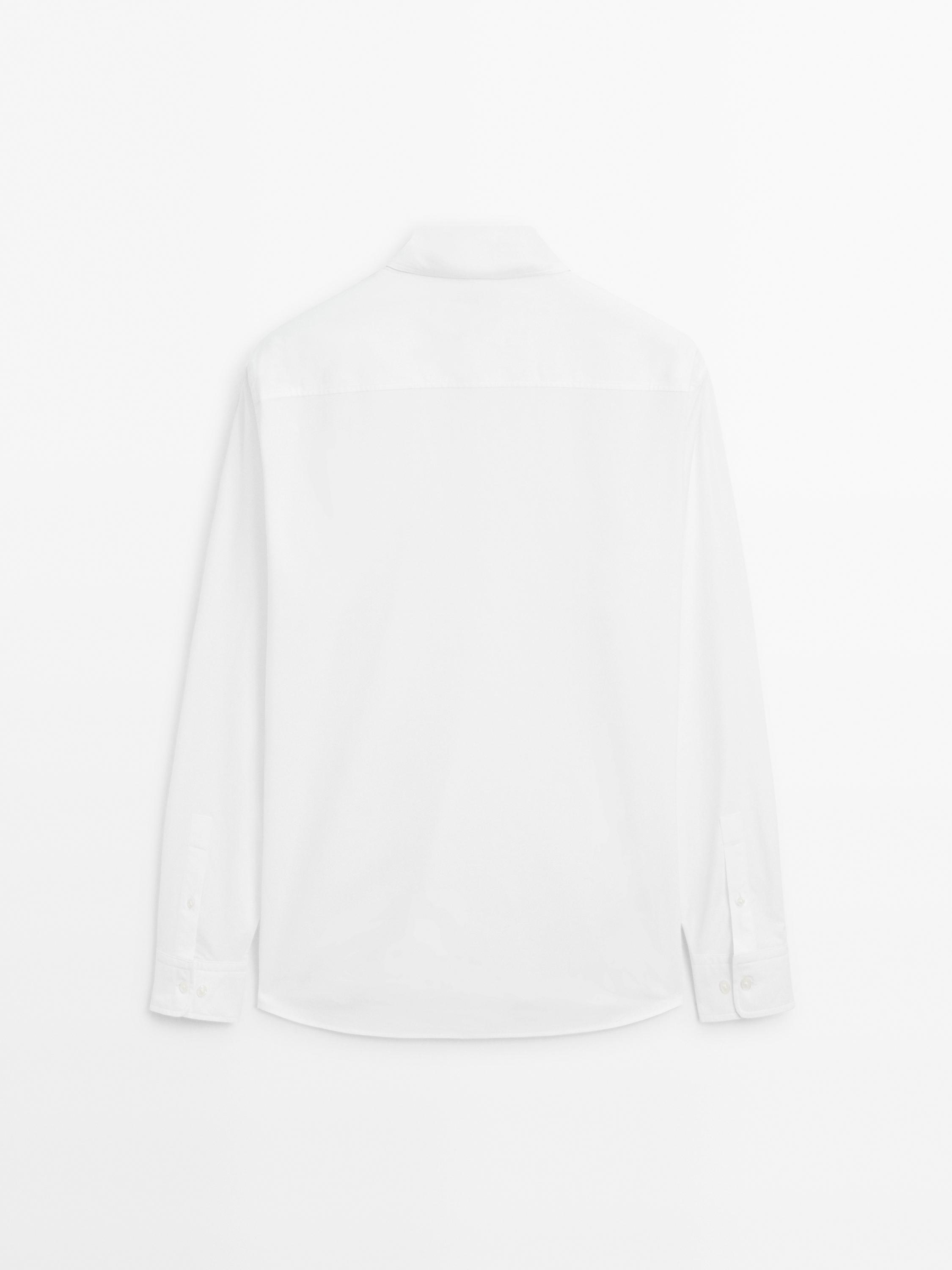 Regular fit textured shirt with small check print