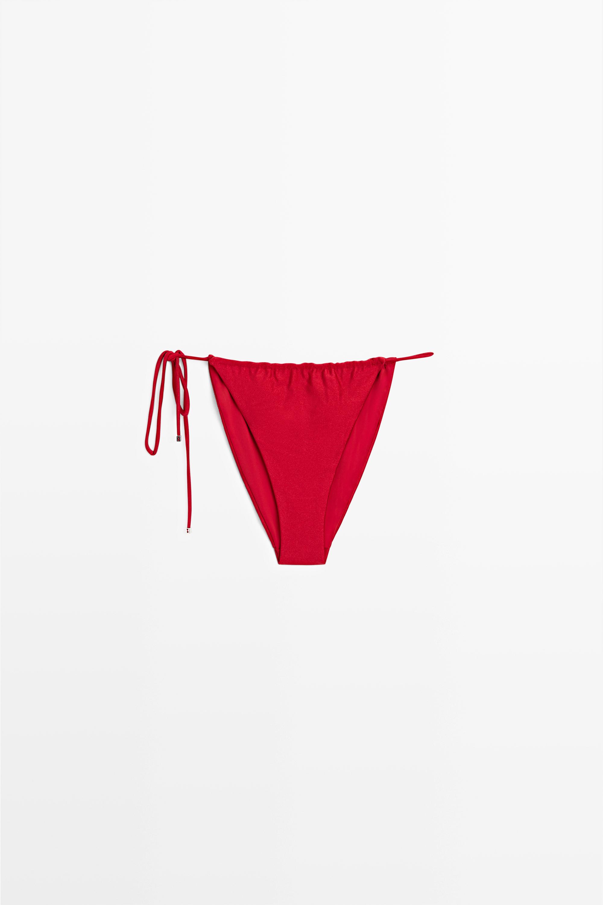Shimmer side-tie bikini bottoms