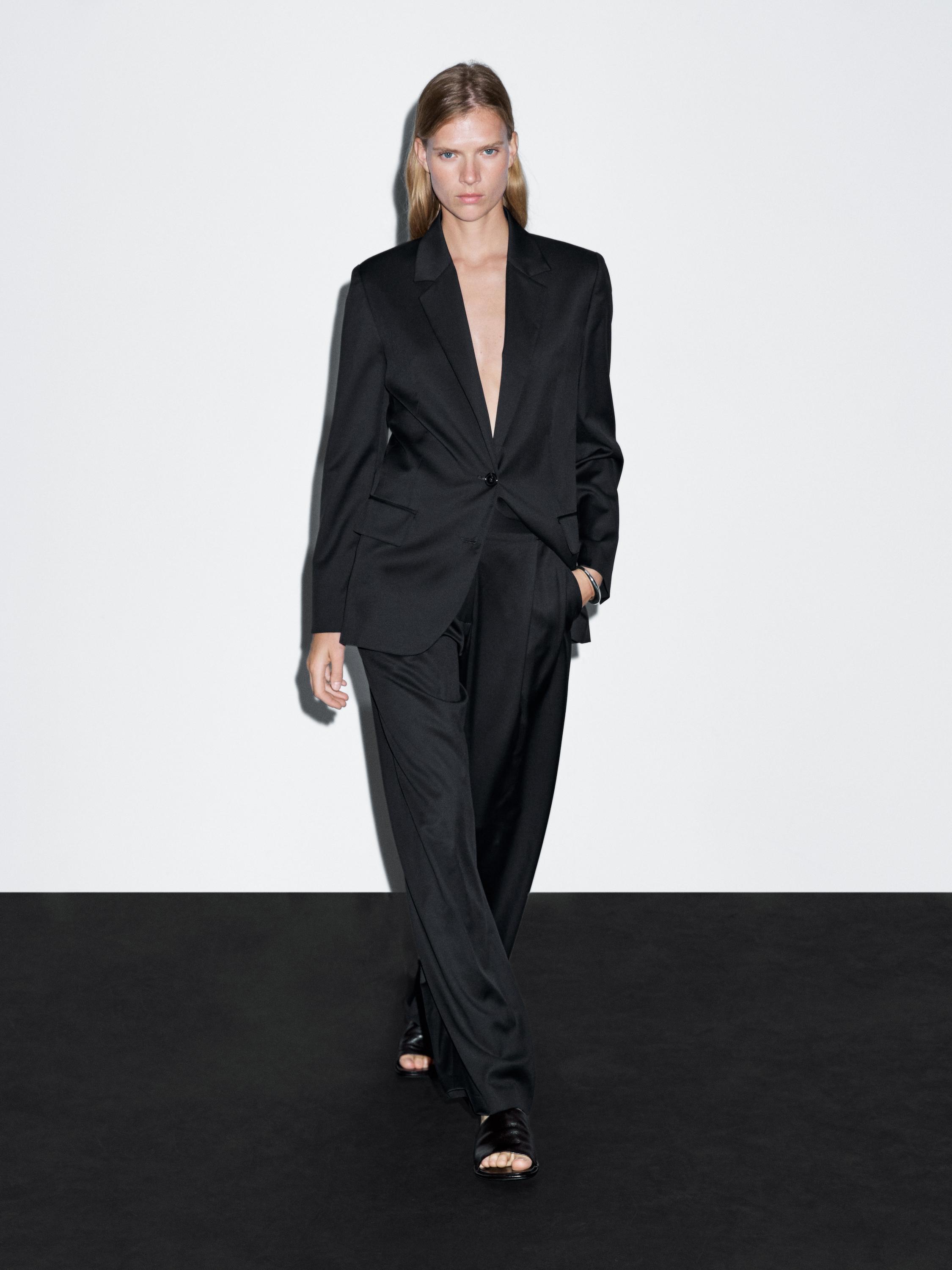 Pleated extra fine wool trousers — NAVY BLUE