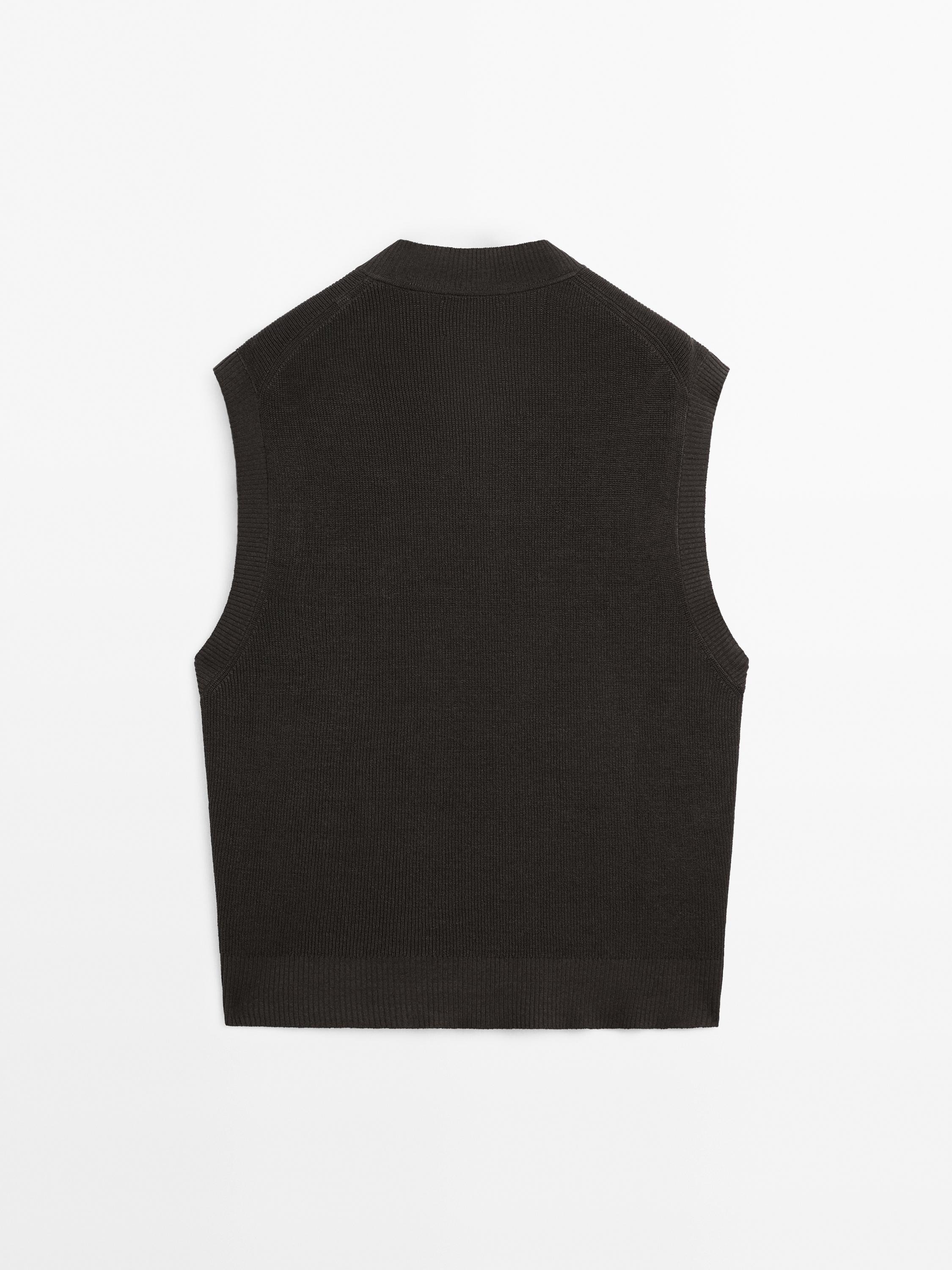 Vestă din tricot de amestec de in - Limited Edition