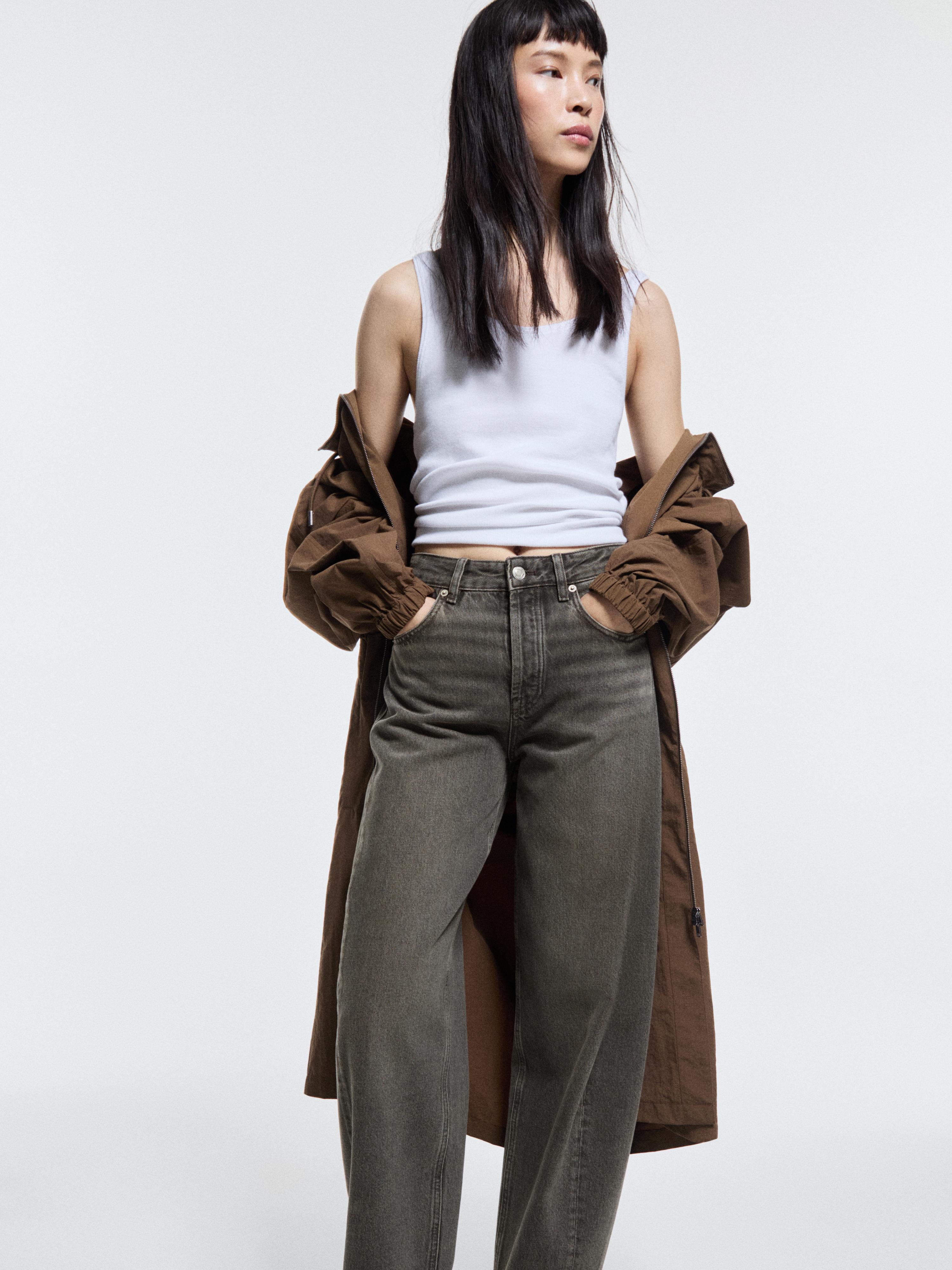 Mid-rise balloon fit jeans — NATURAL GREY
