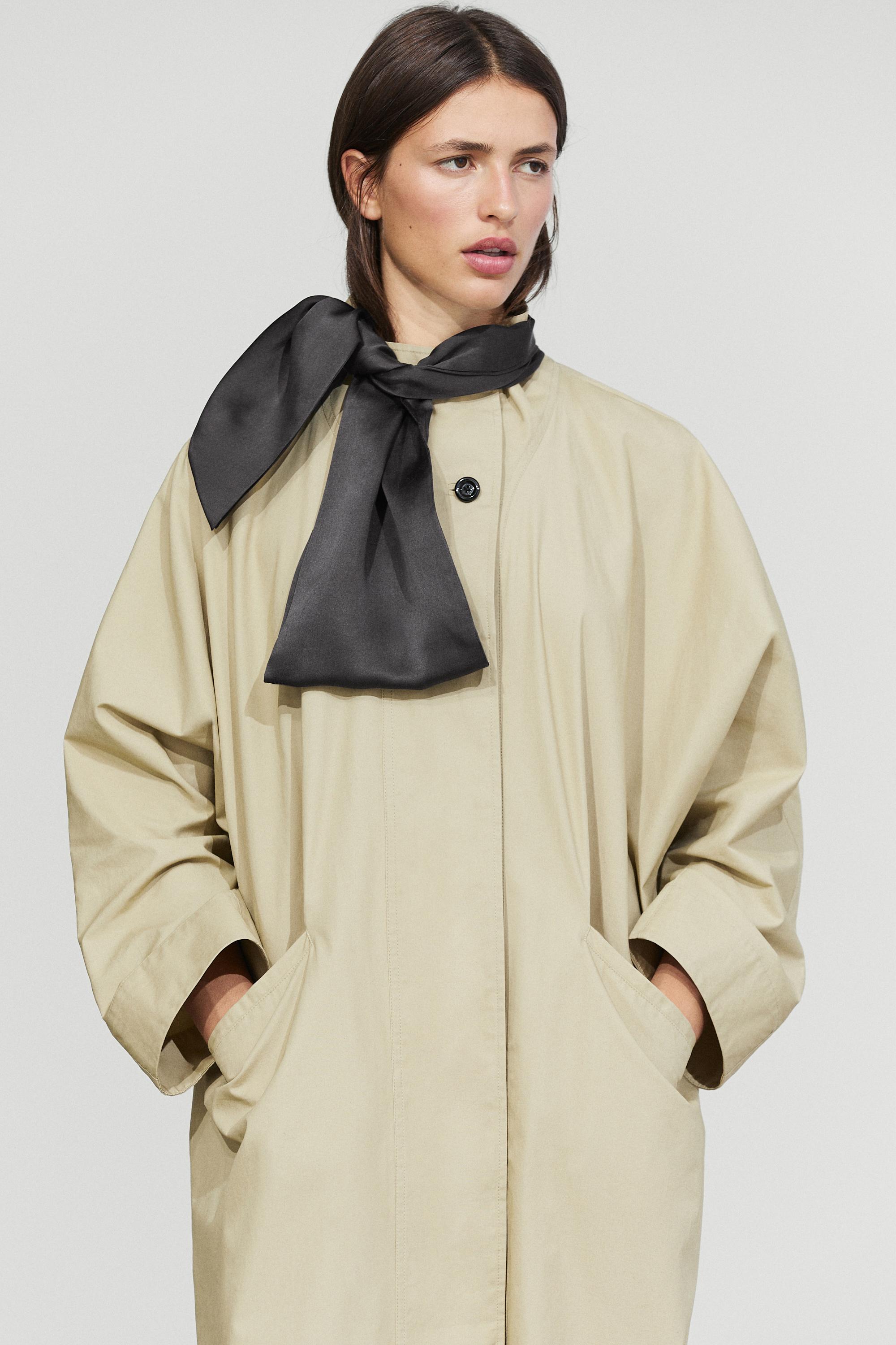 Satin scarf — ANTHRACITE GREY