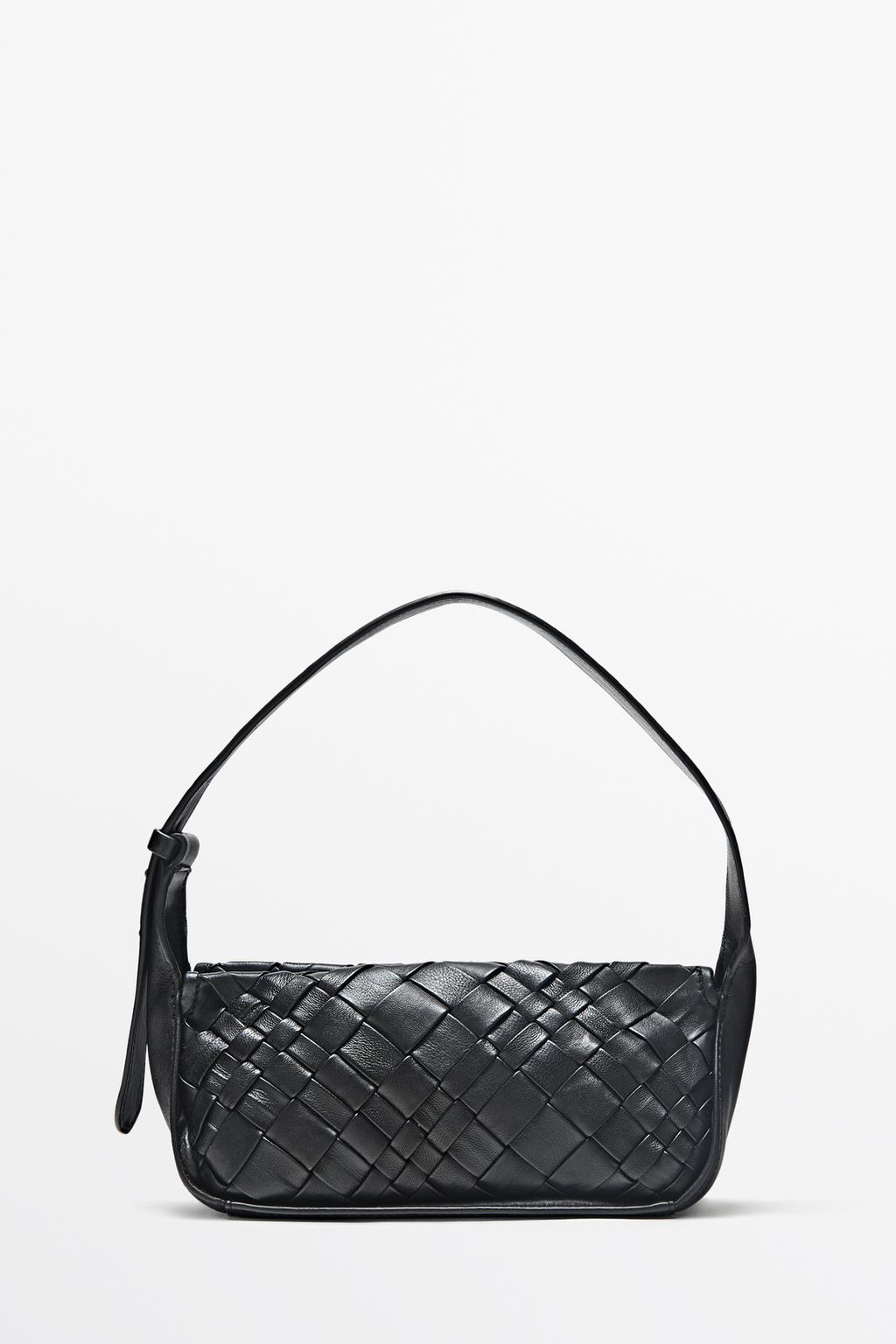 Mini braided sheepskin bag