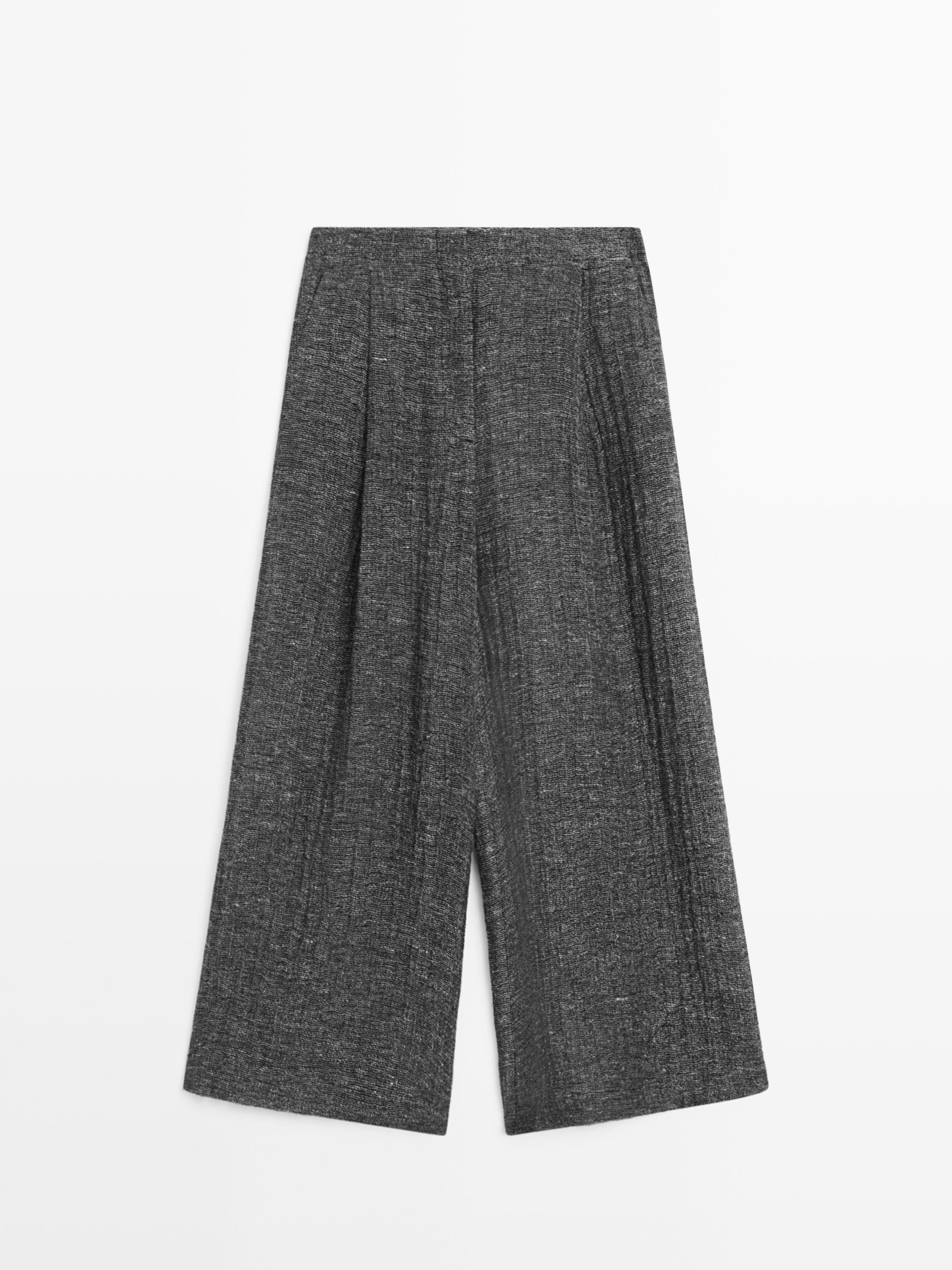 Keten melanj total look pensli pantolon