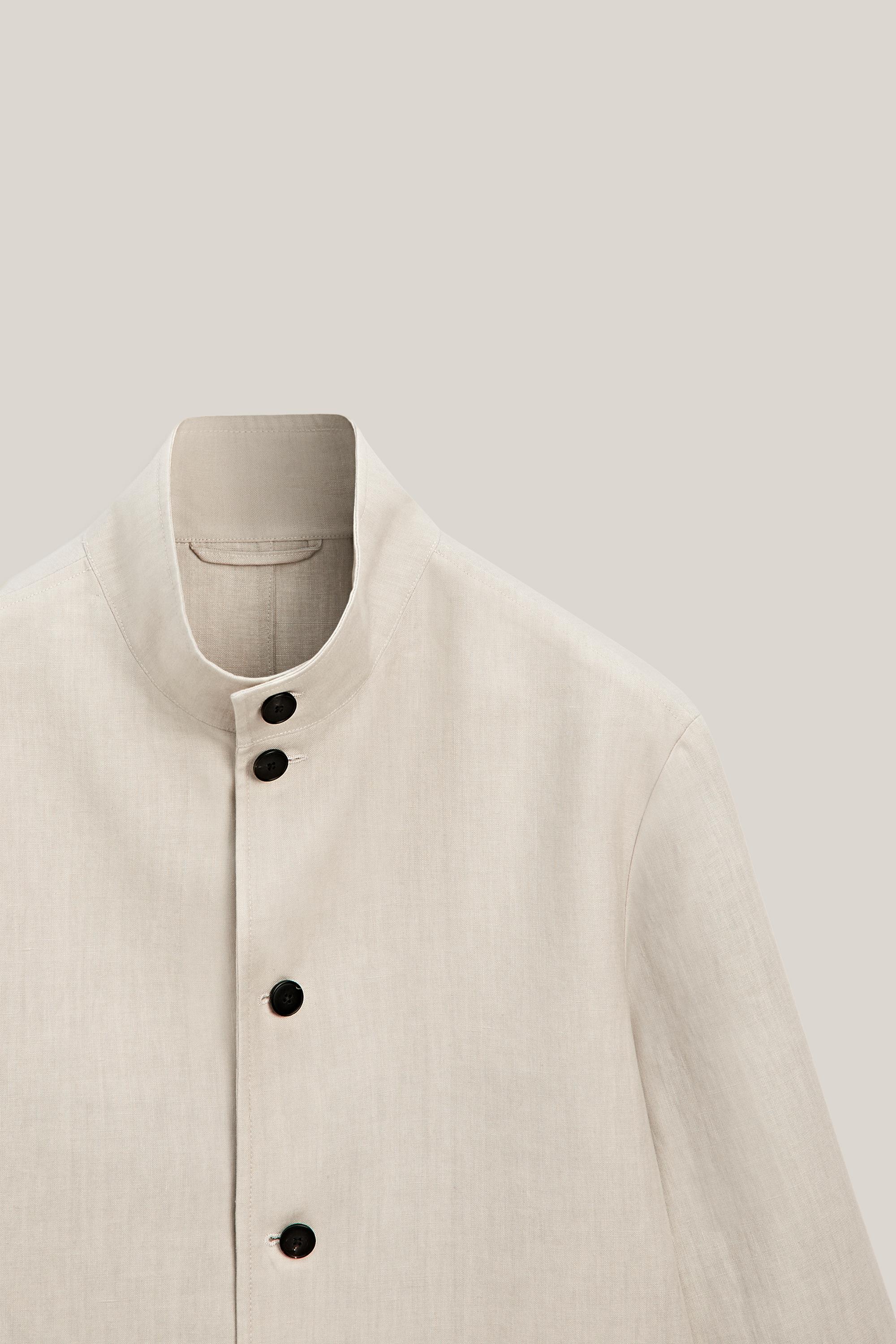 High neck linen jacket - LIMITED EDITION — SAND
