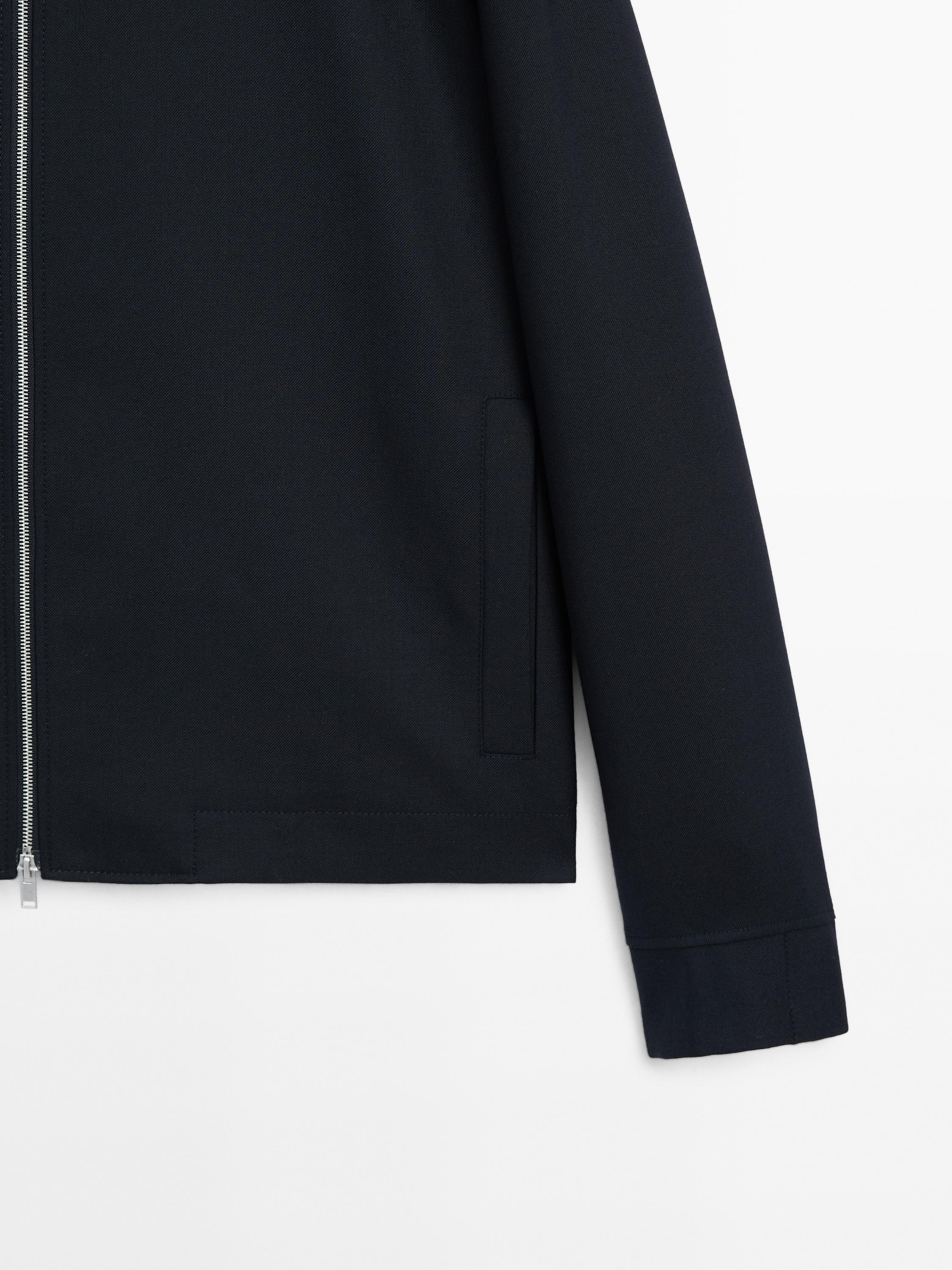 Twill wool blend bomber jacket