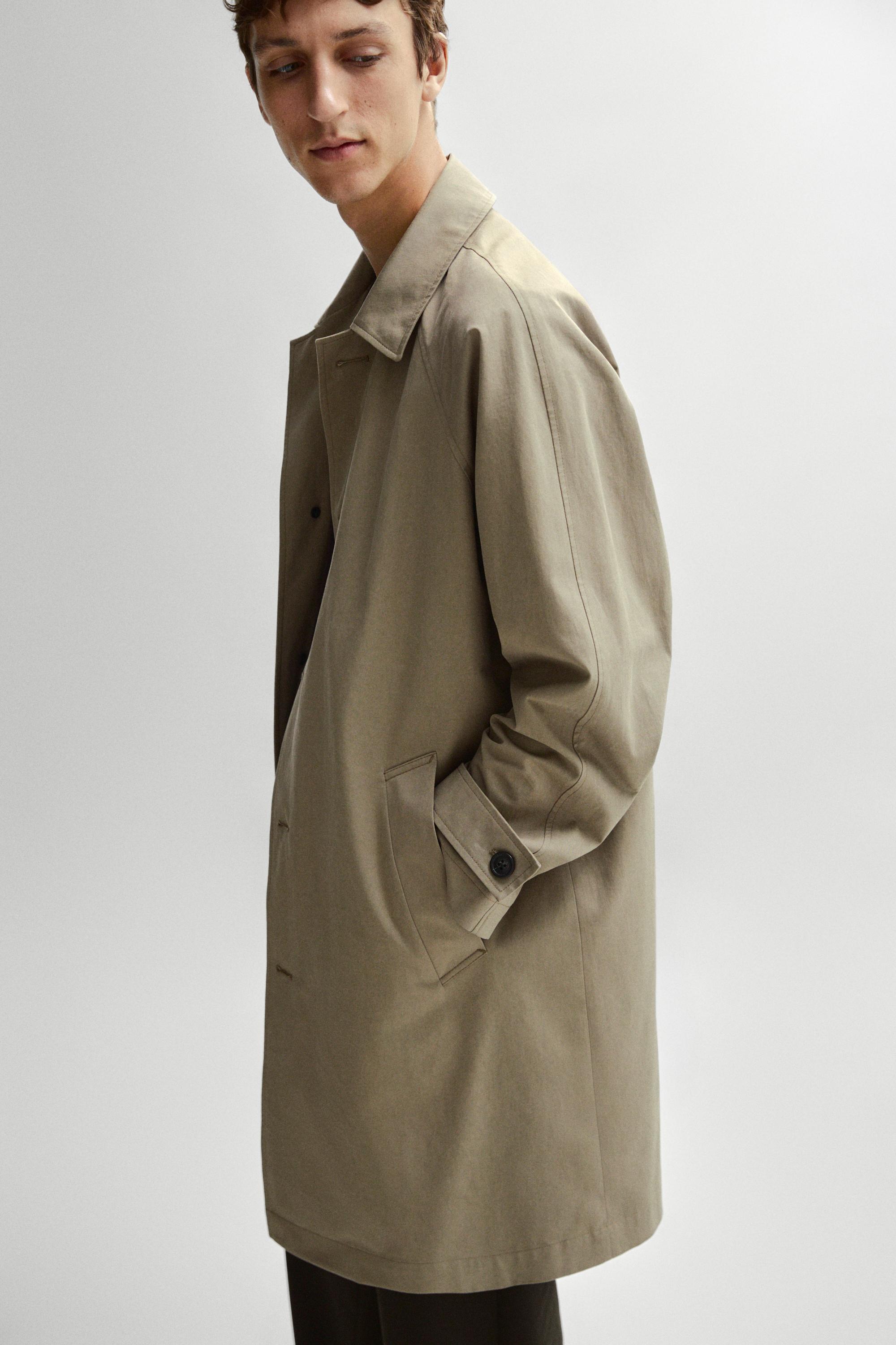 Oversize long 100% cotton trench coat — MOLE BROWN
