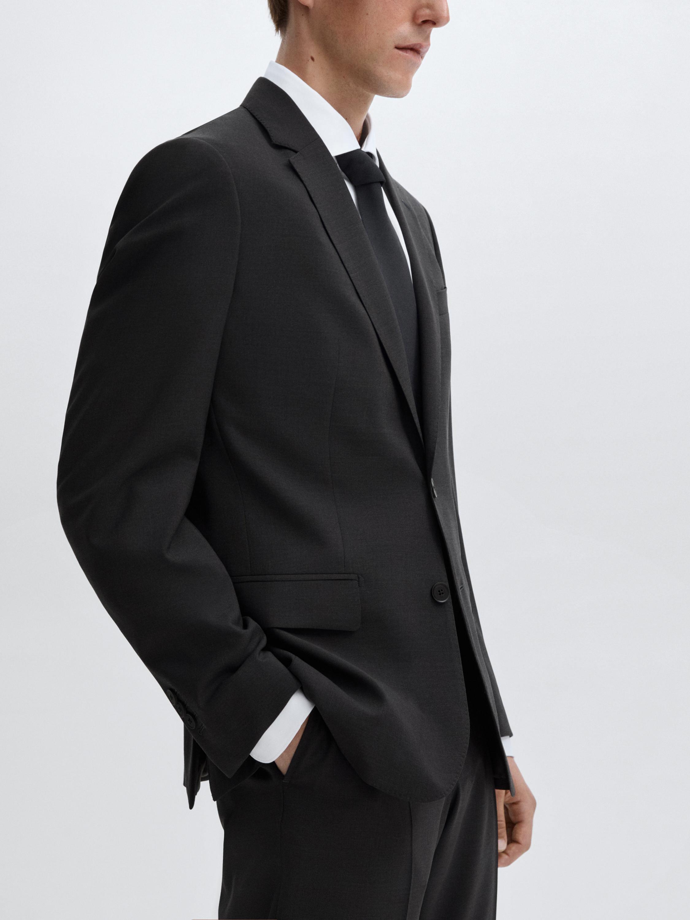 100% wool grey suit blazer