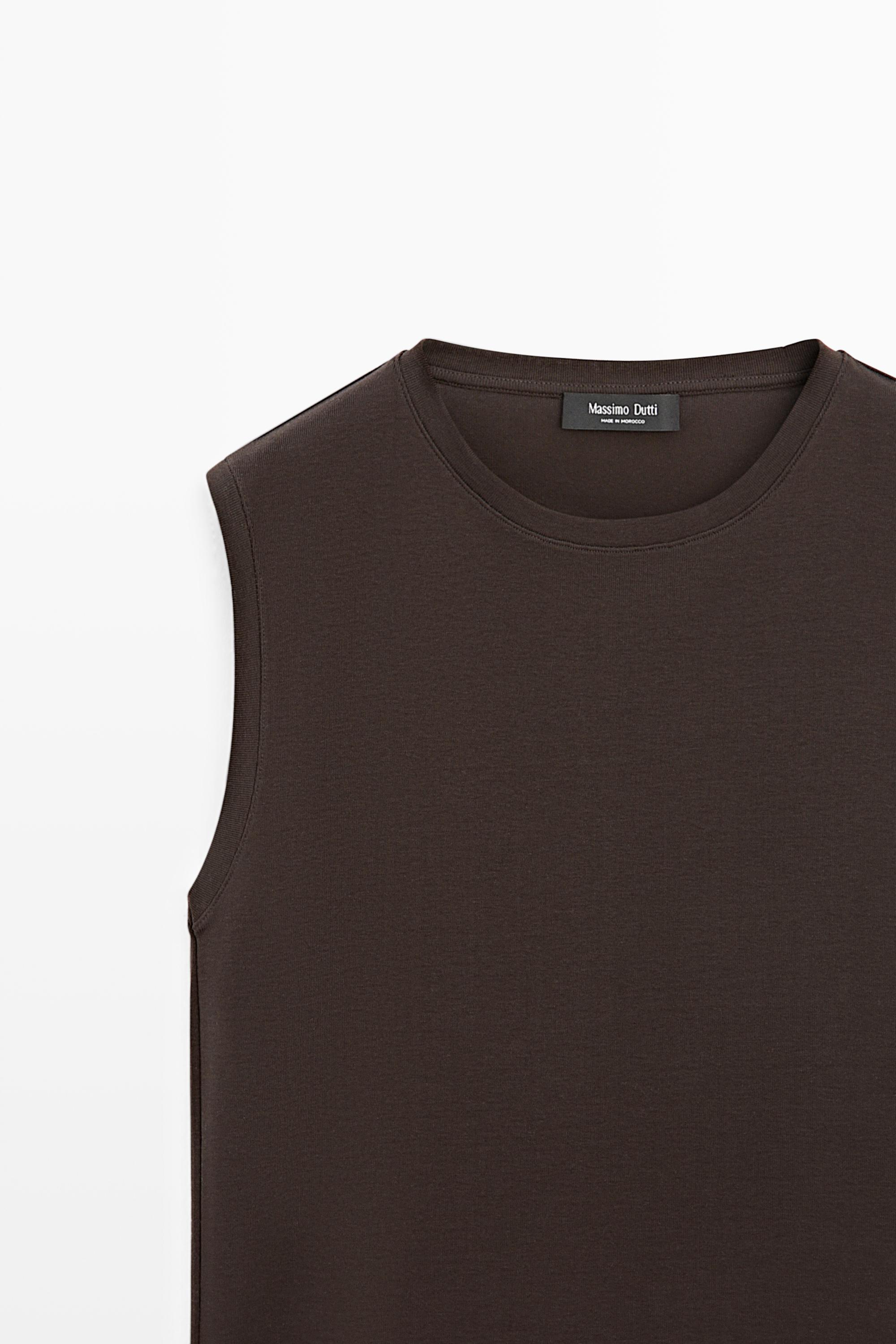 100% cotton sleeveless top — BROWN
