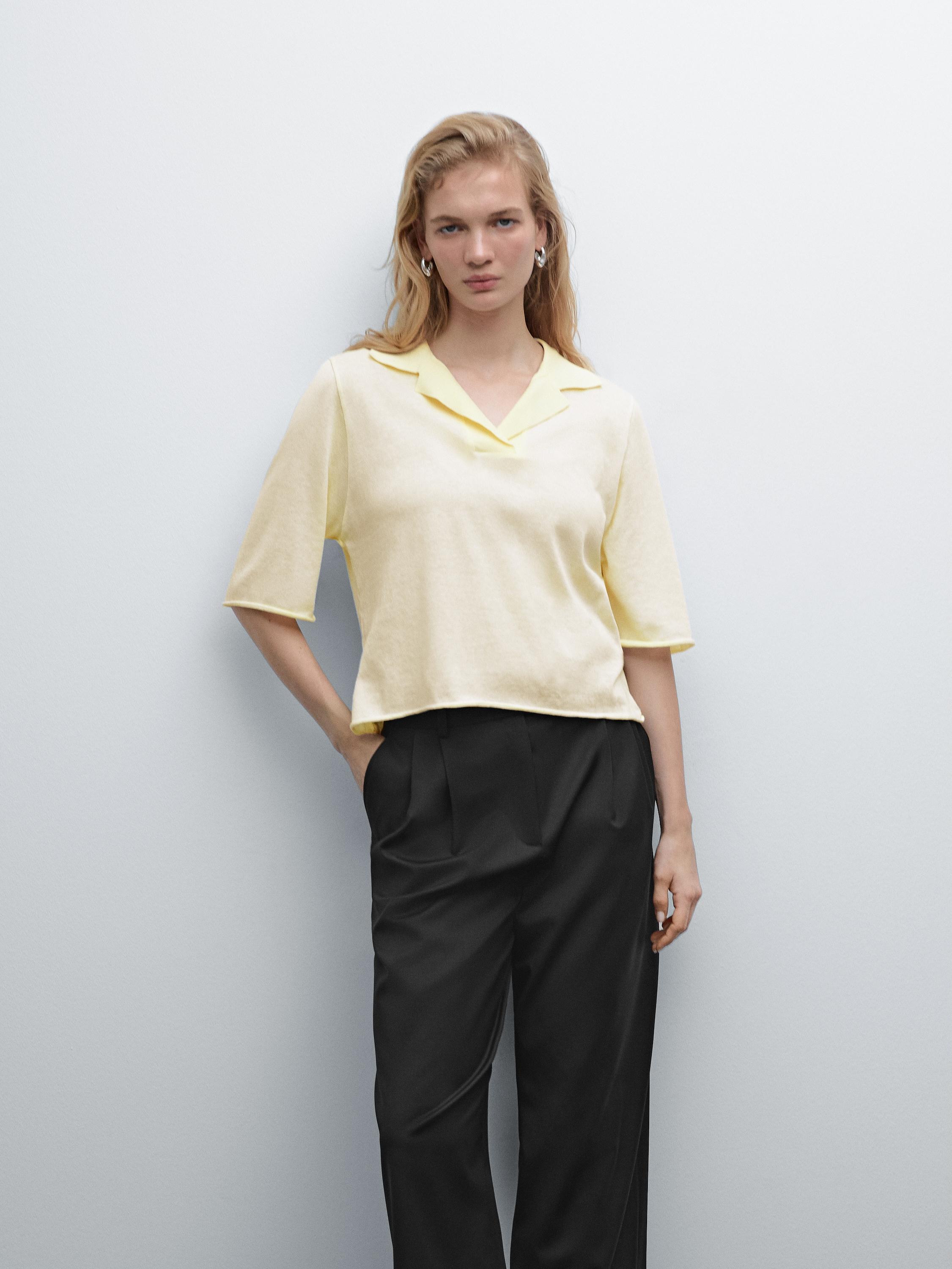 Knit cotton polo shirt