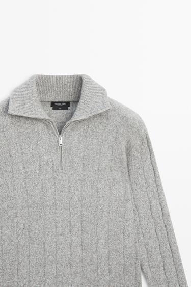 100% wool cable-knit sweater — ANTHRACITE GREY 4