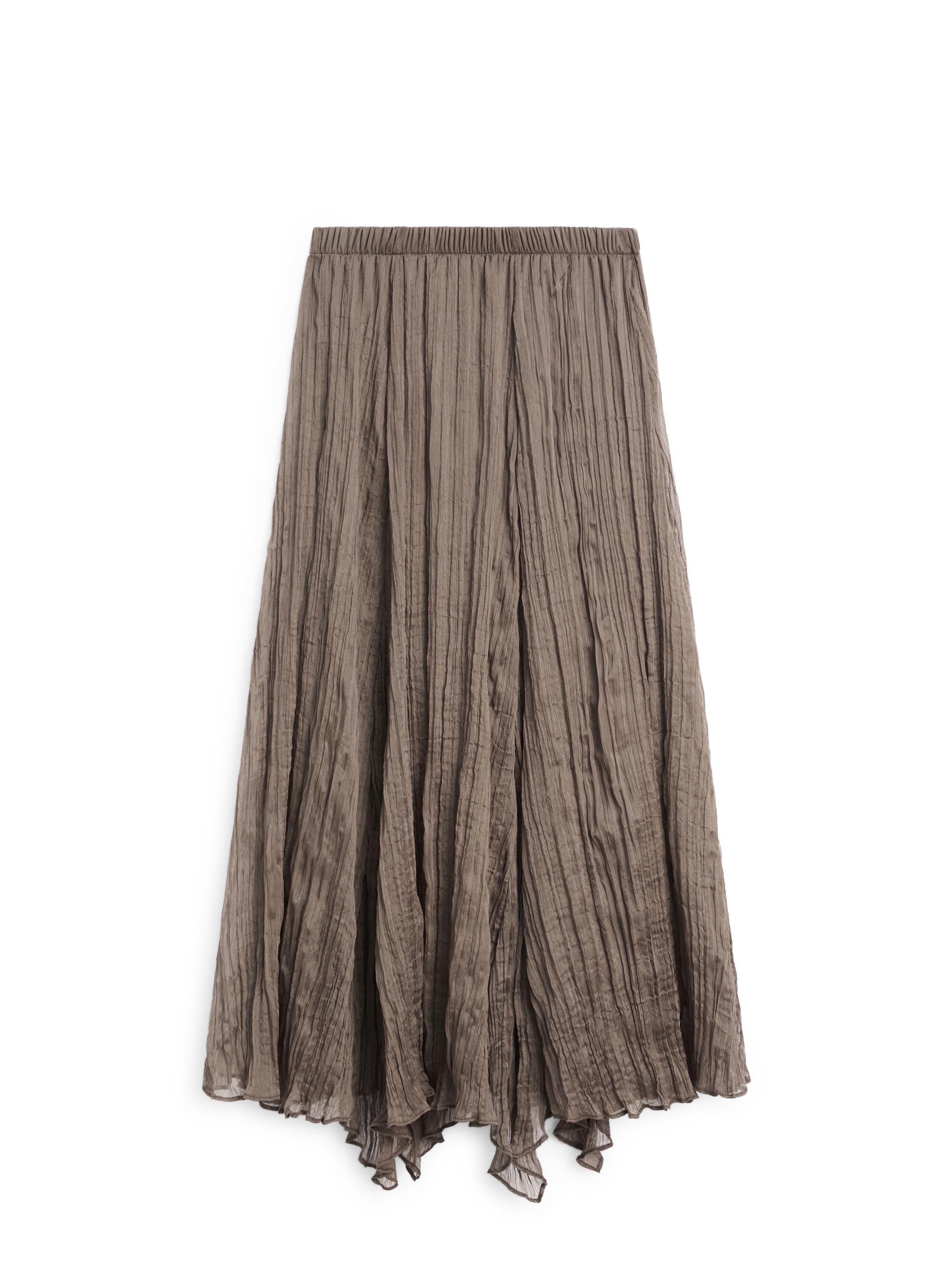 Flared pleated midi skirt — ANTHRACITE GREY