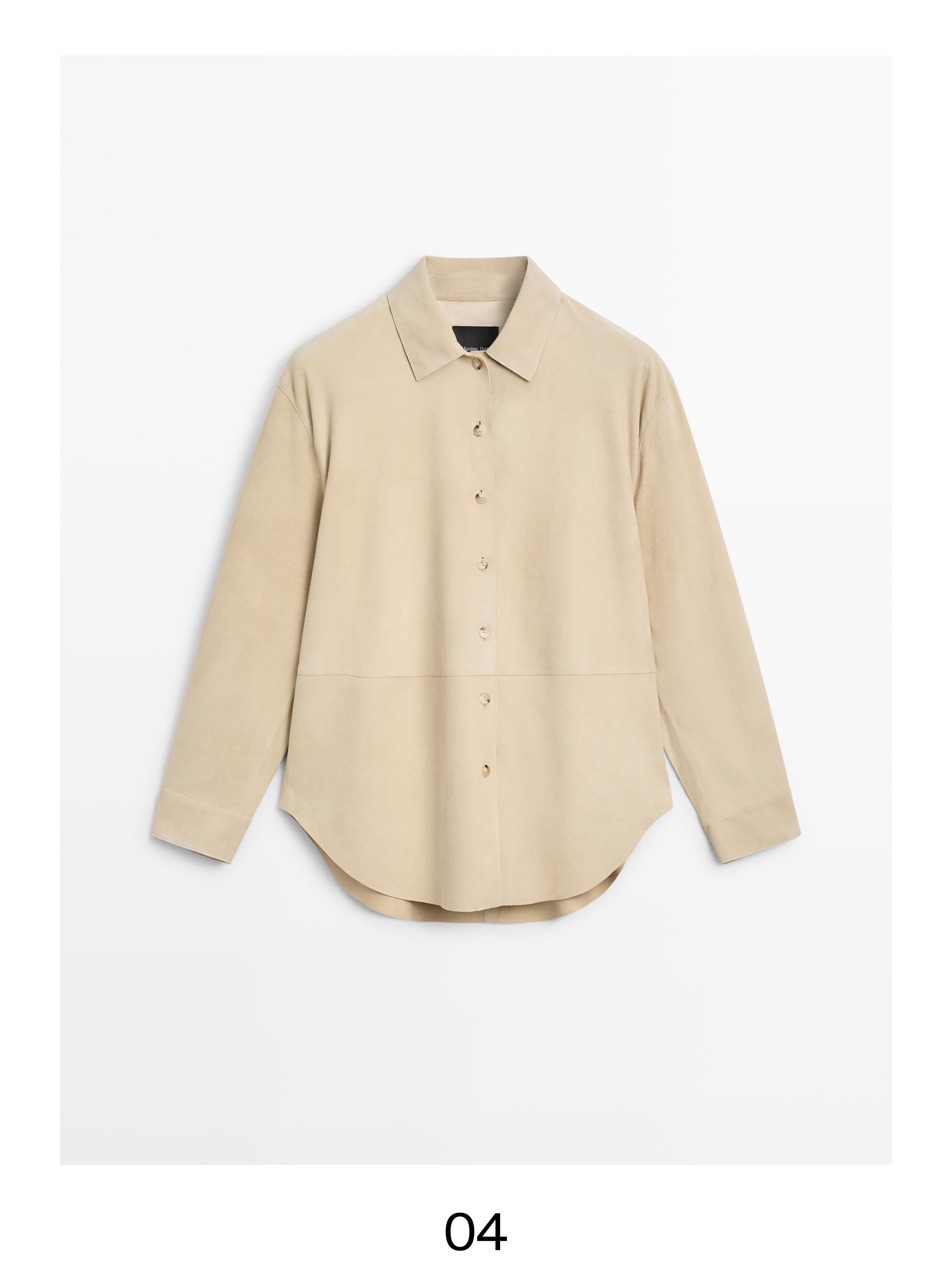 Suede leather shirt — SAND